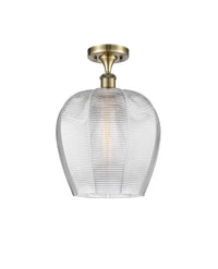 Edison Semi-Flush Mount 6.75 Brushed Satin Nickel