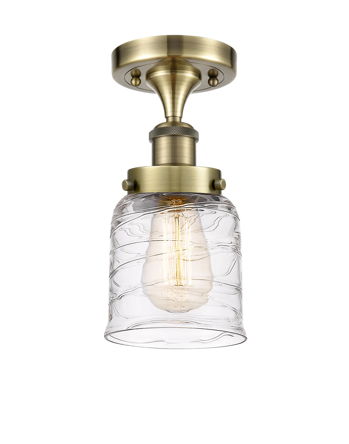 Edison Semi-Flush Mount Brushed Satin Nickel