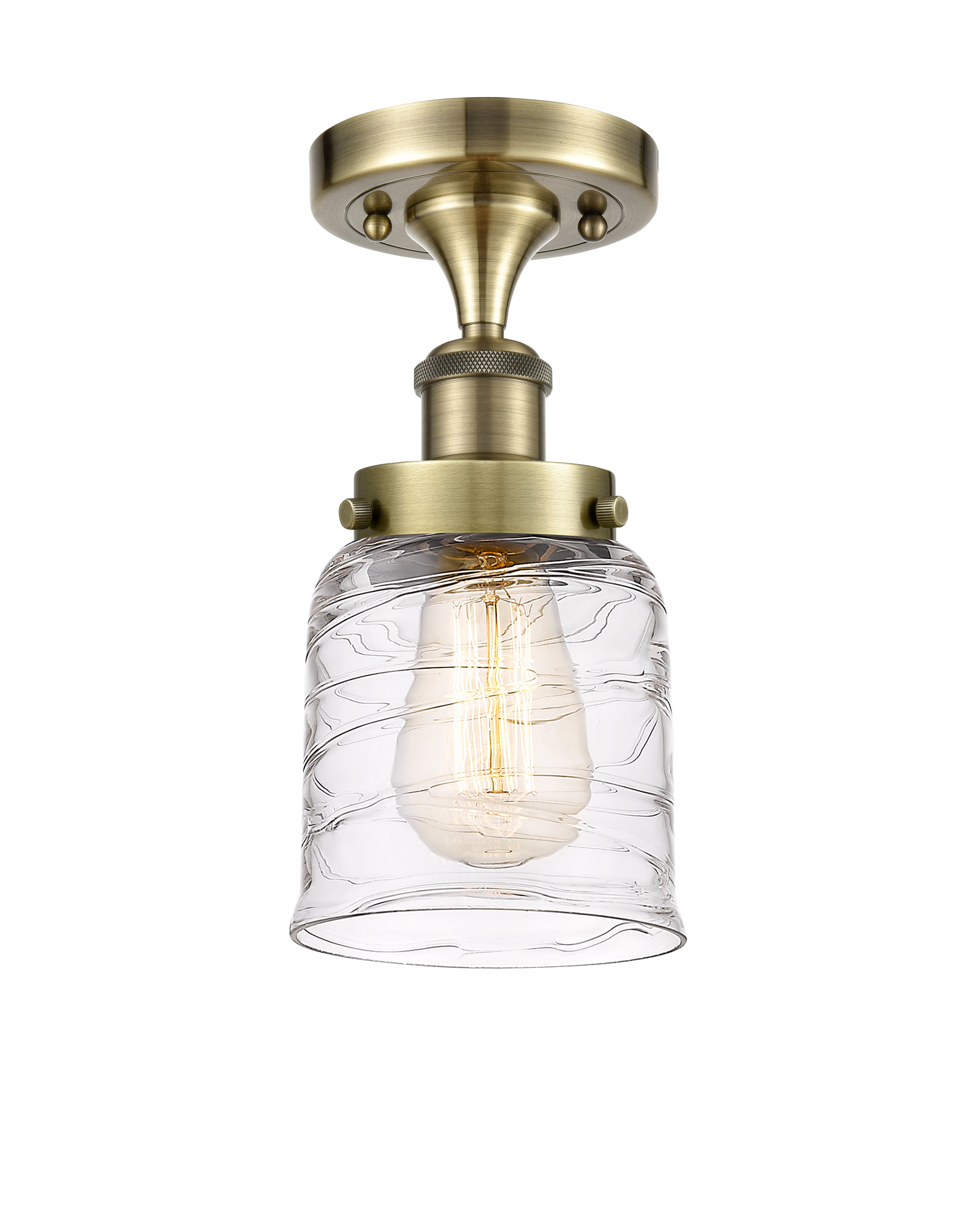 Edison Semi-Flush Mount Brushed Satin Nickel