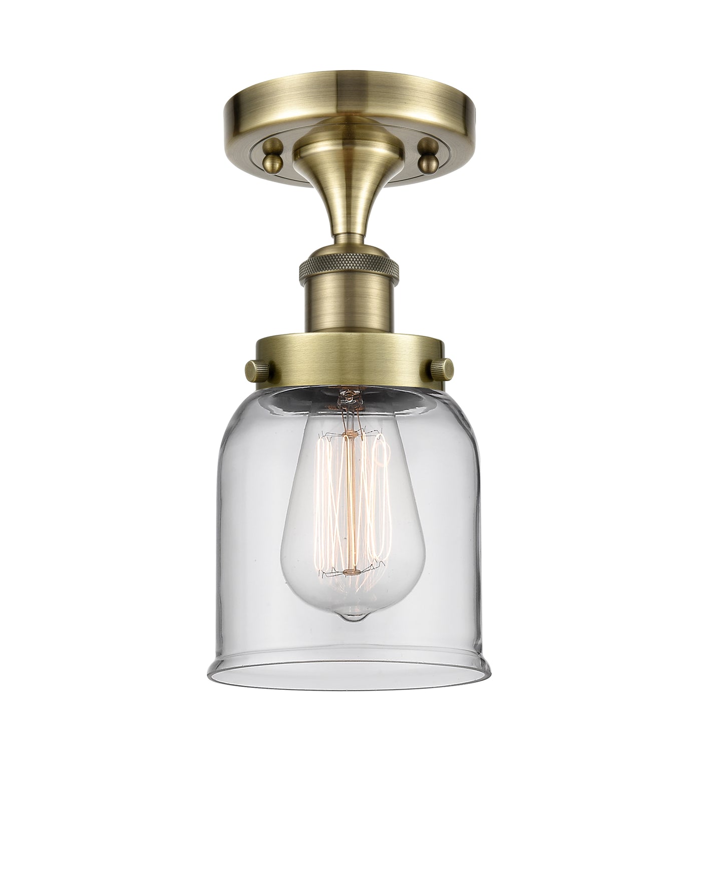 Edison Semi-Flush Mount Cast Brass Finish