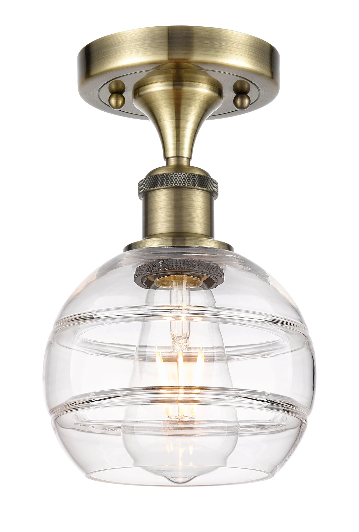 Edison Semi-Flush Mount Brushed Satin Nickel