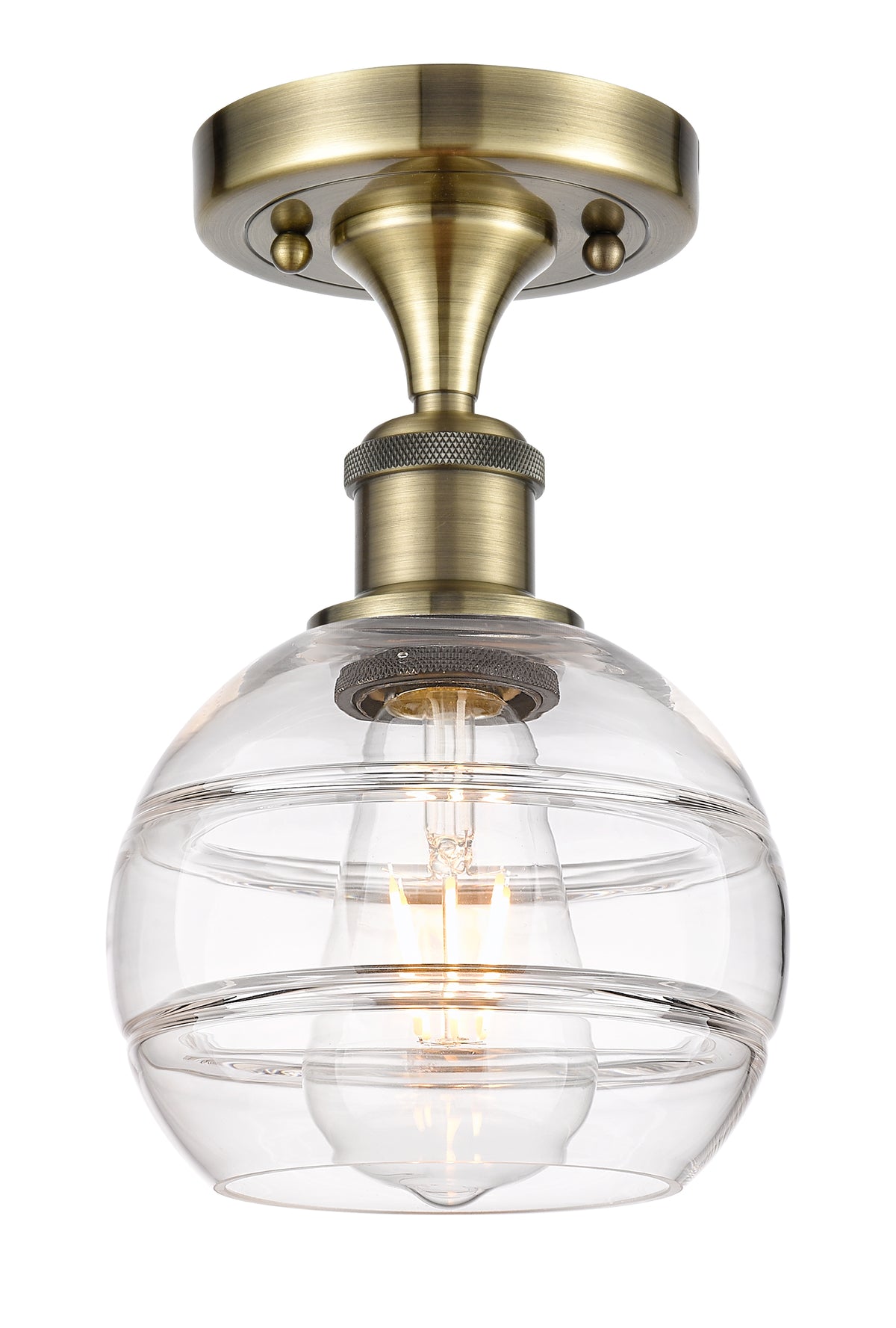 Rochester 6-Inch 1-Light Semi-Flush Mount 9.875-Inch High
