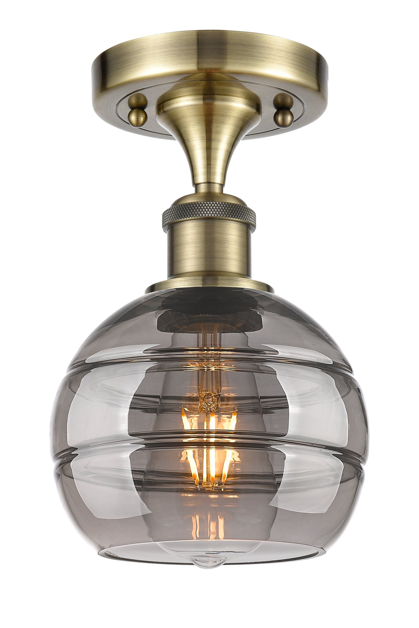 Edison Semi-Flush Mount Brushed Satin Nickel