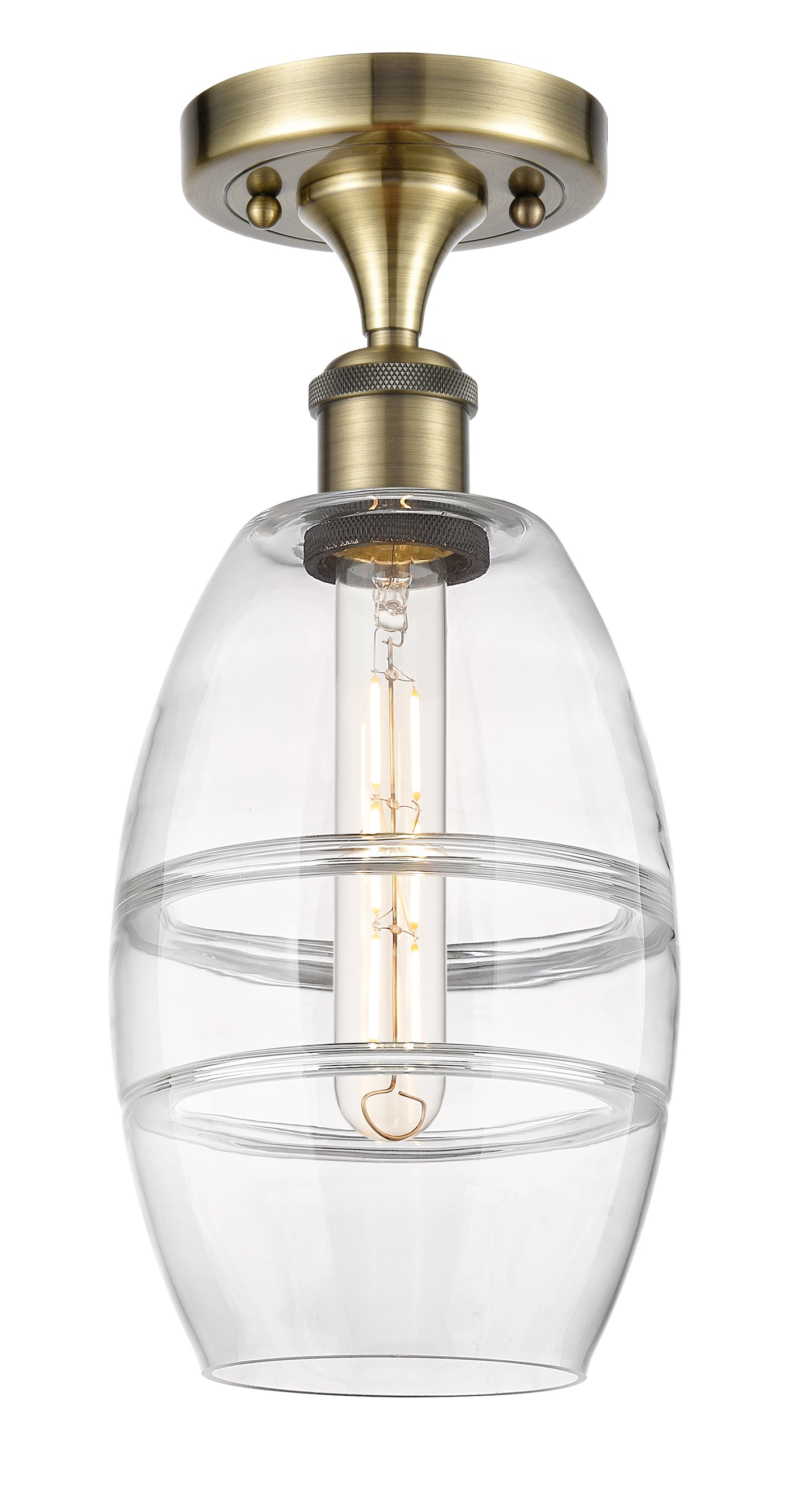Edison Semi-Flush Mount Brushed Satin Nickel