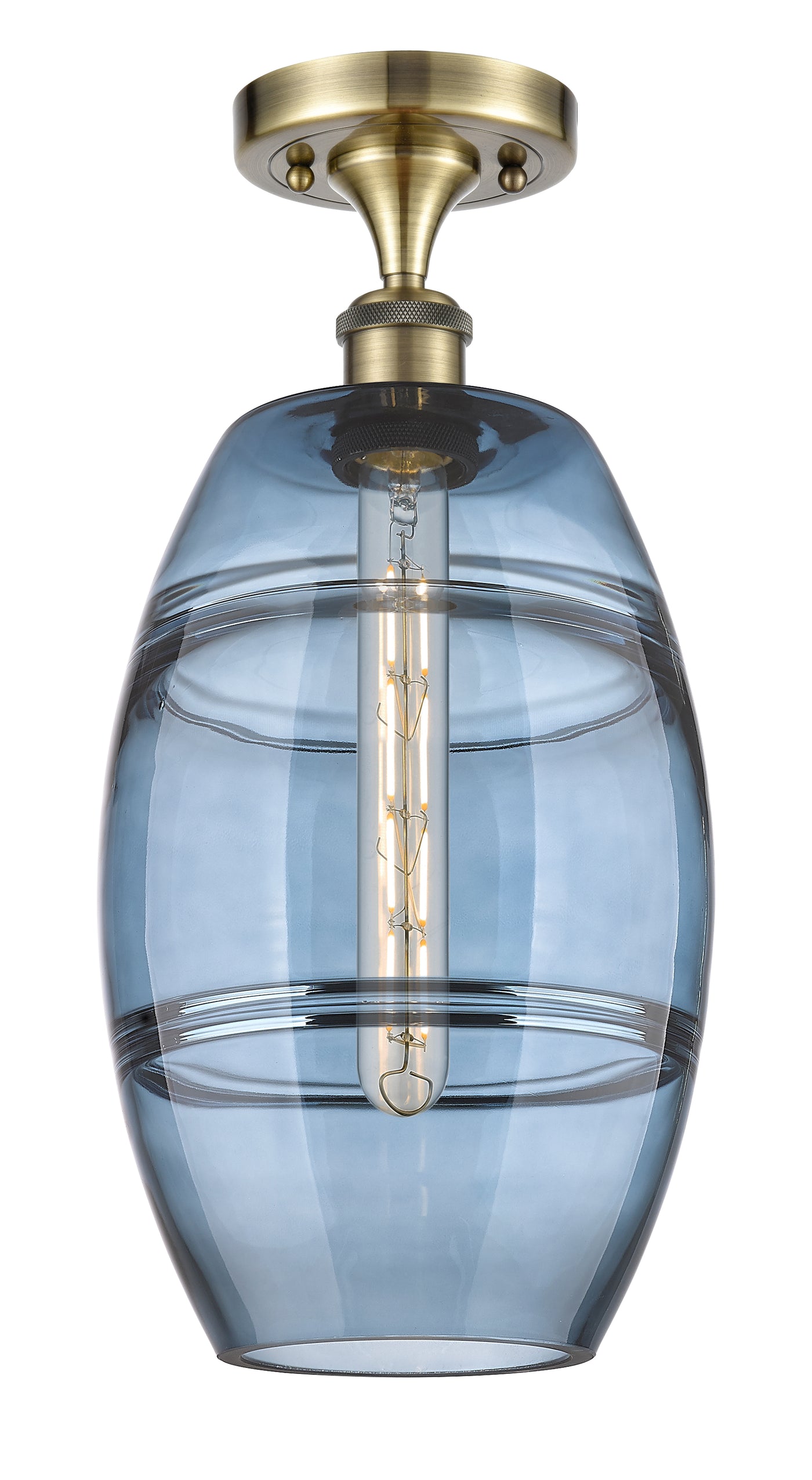 Edison Semi-Flush Mount Brushed Nickel Finish