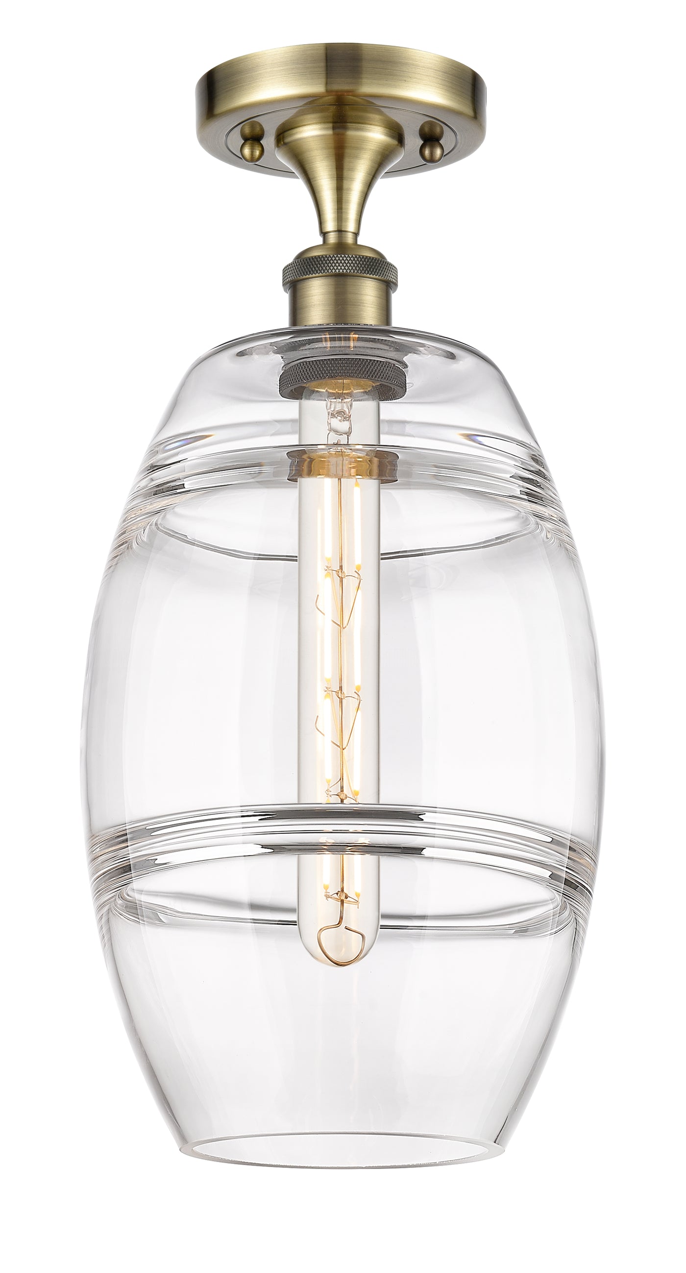 Edison Semi-Flush Mount Brushed Nickel Finish
