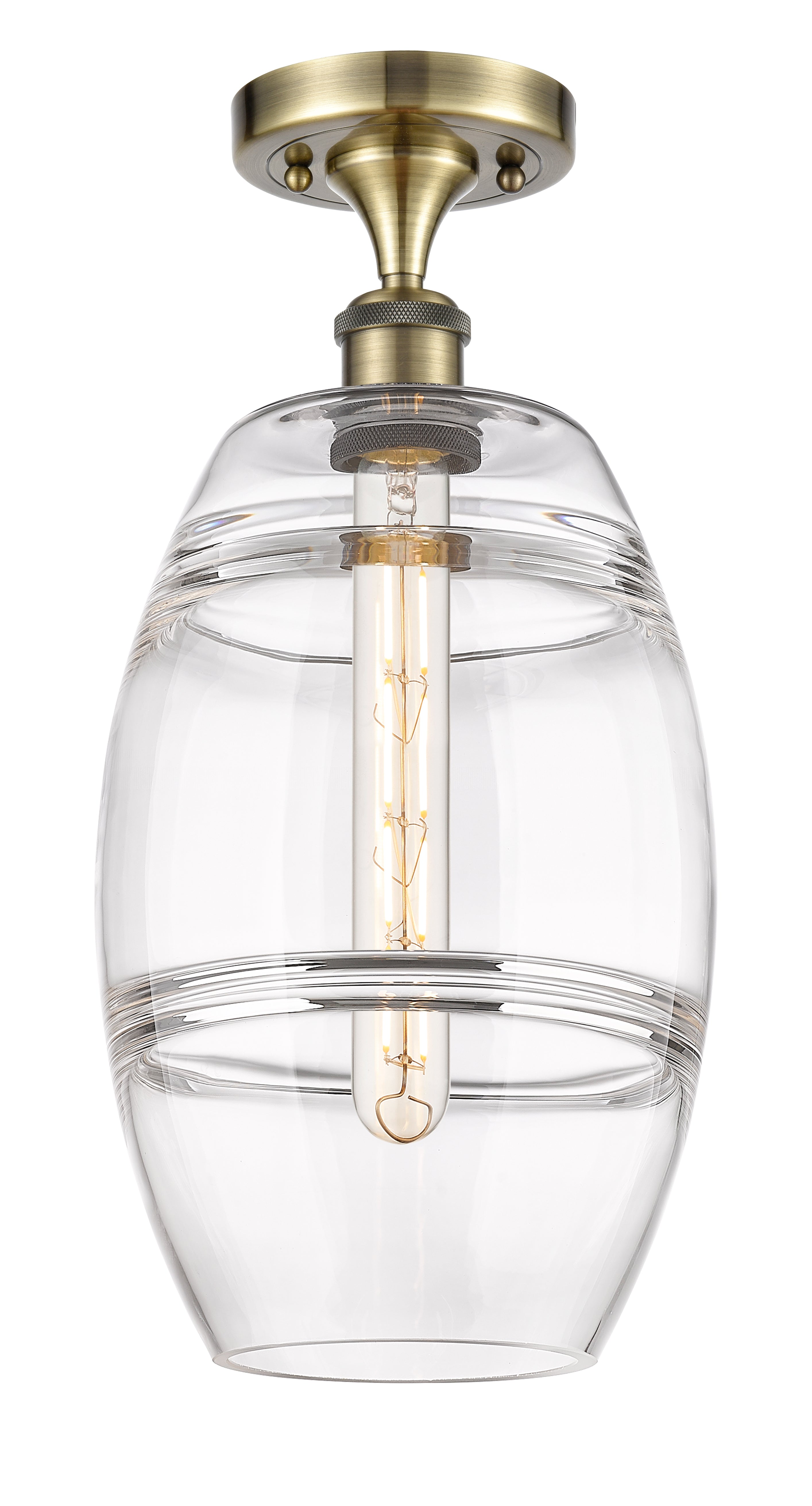 Edison Semi-Flush Mount Brushed Nickel Finish