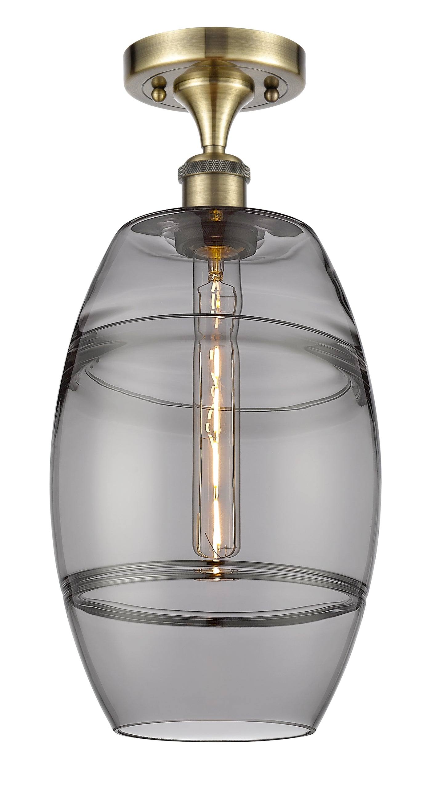 Edison Semi-Flush Mount Brushed Nickel Finish