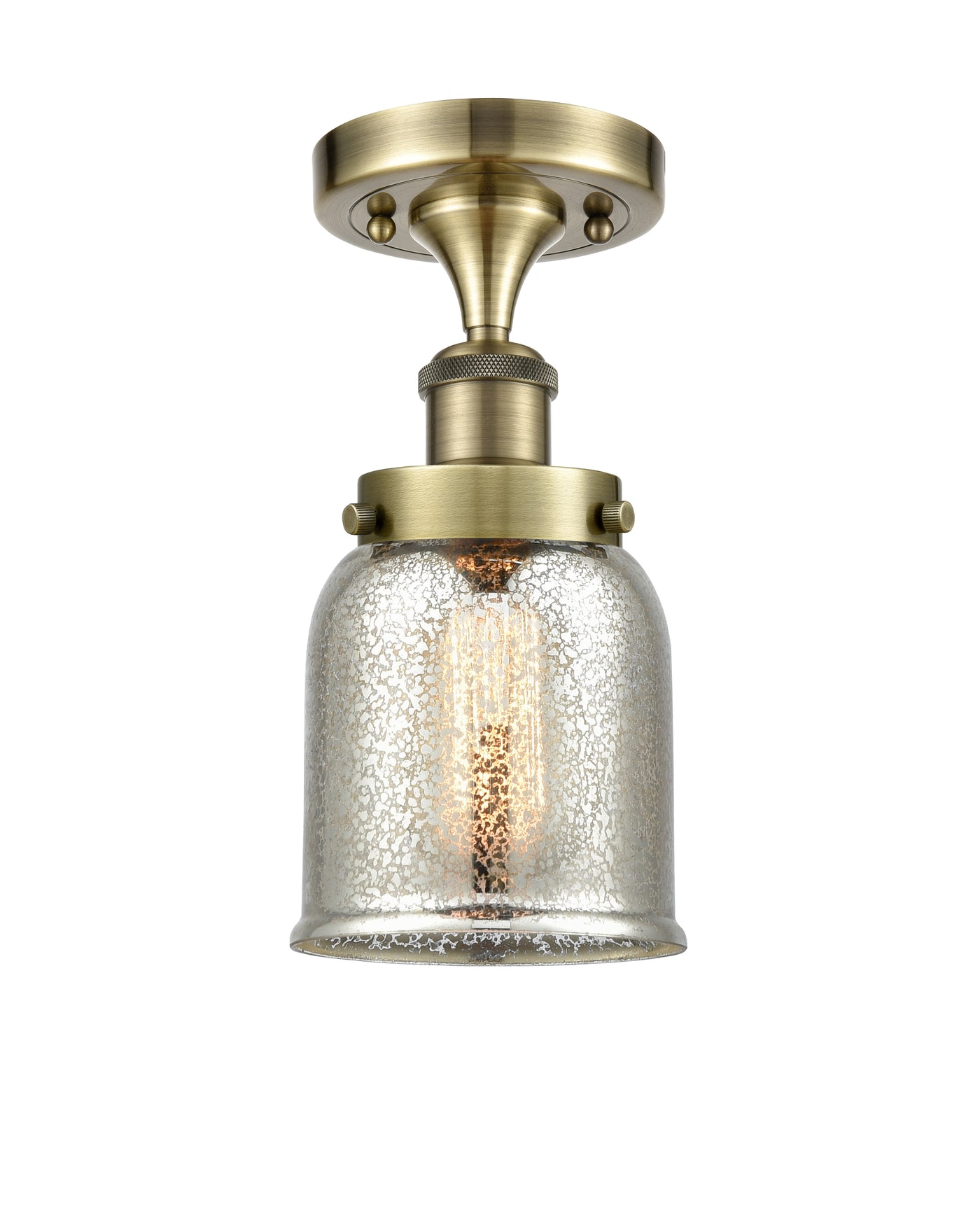 Edison Semi-Flush Mount Cast Brass Finish