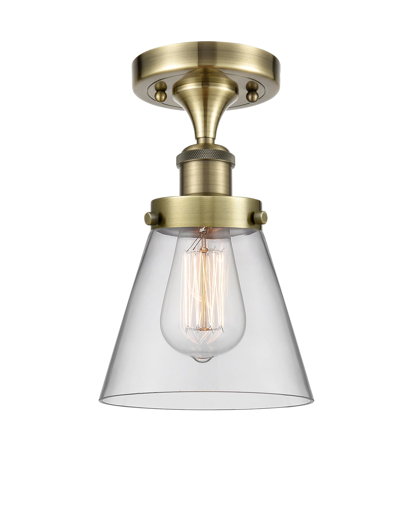 Edison Semi-Flush Mount Brushed Satin Nickel