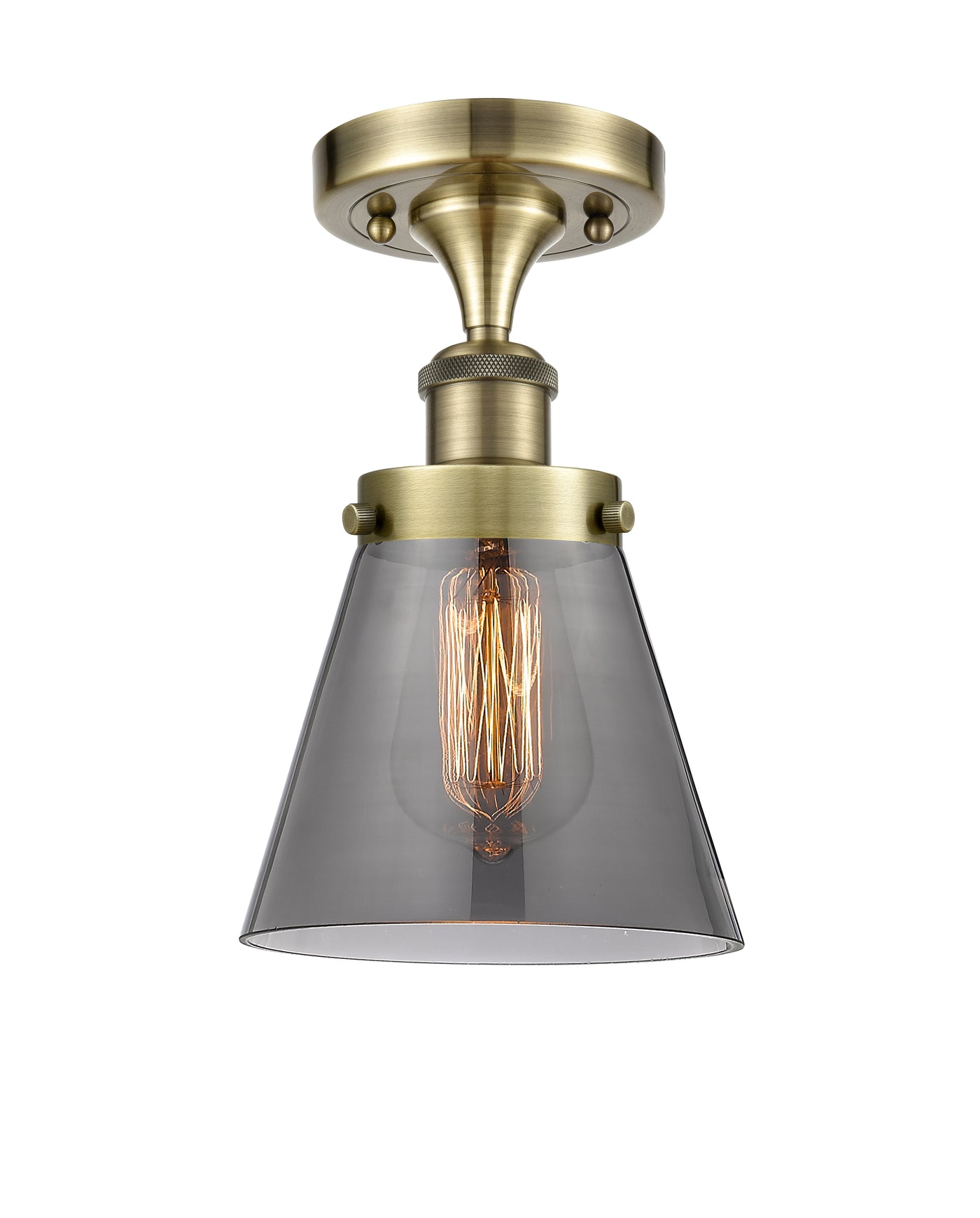 Edison Semi-Flush Mount Brushed Satin Nickel