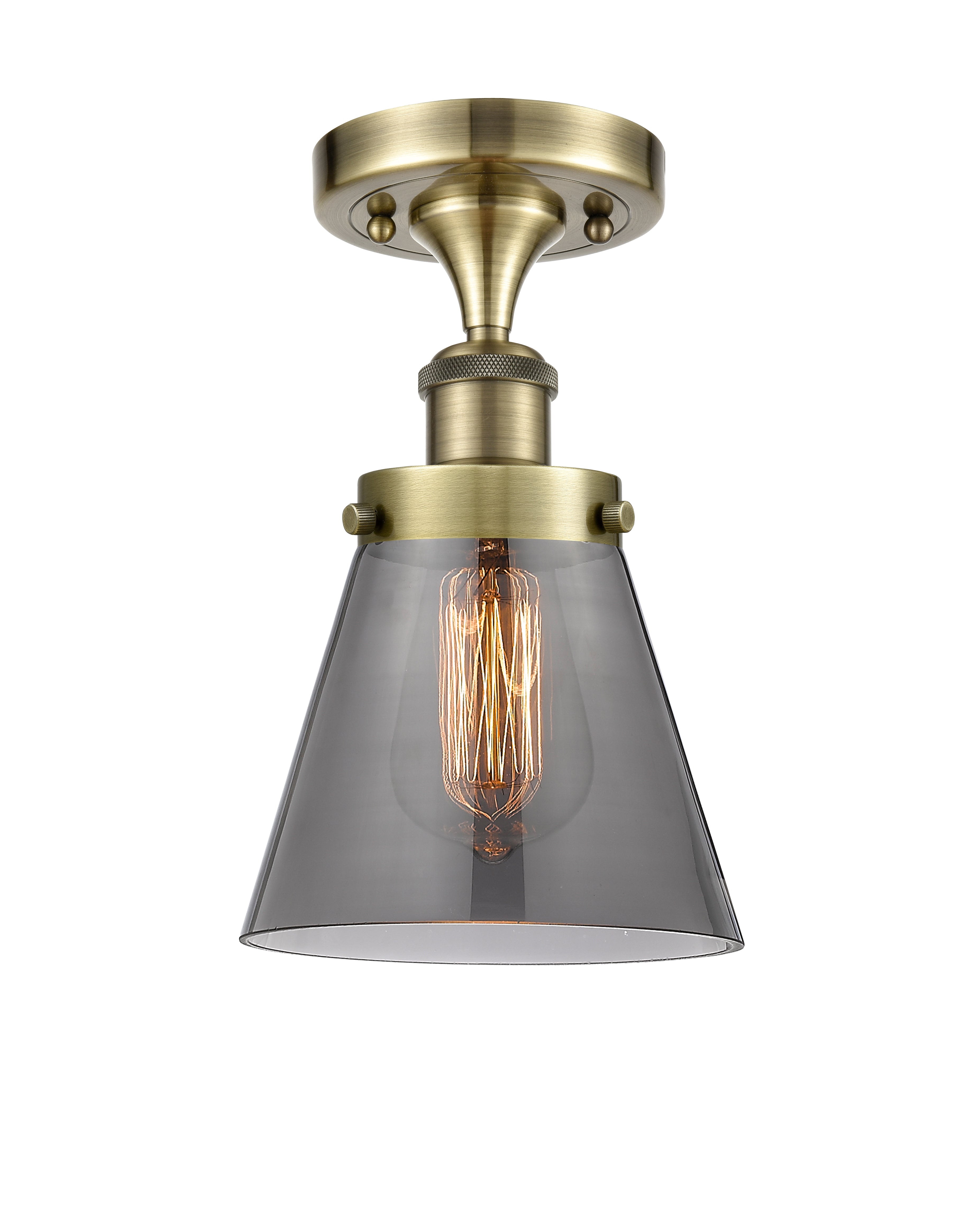 Edison Semi-Flush Mount Brushed Satin Nickel