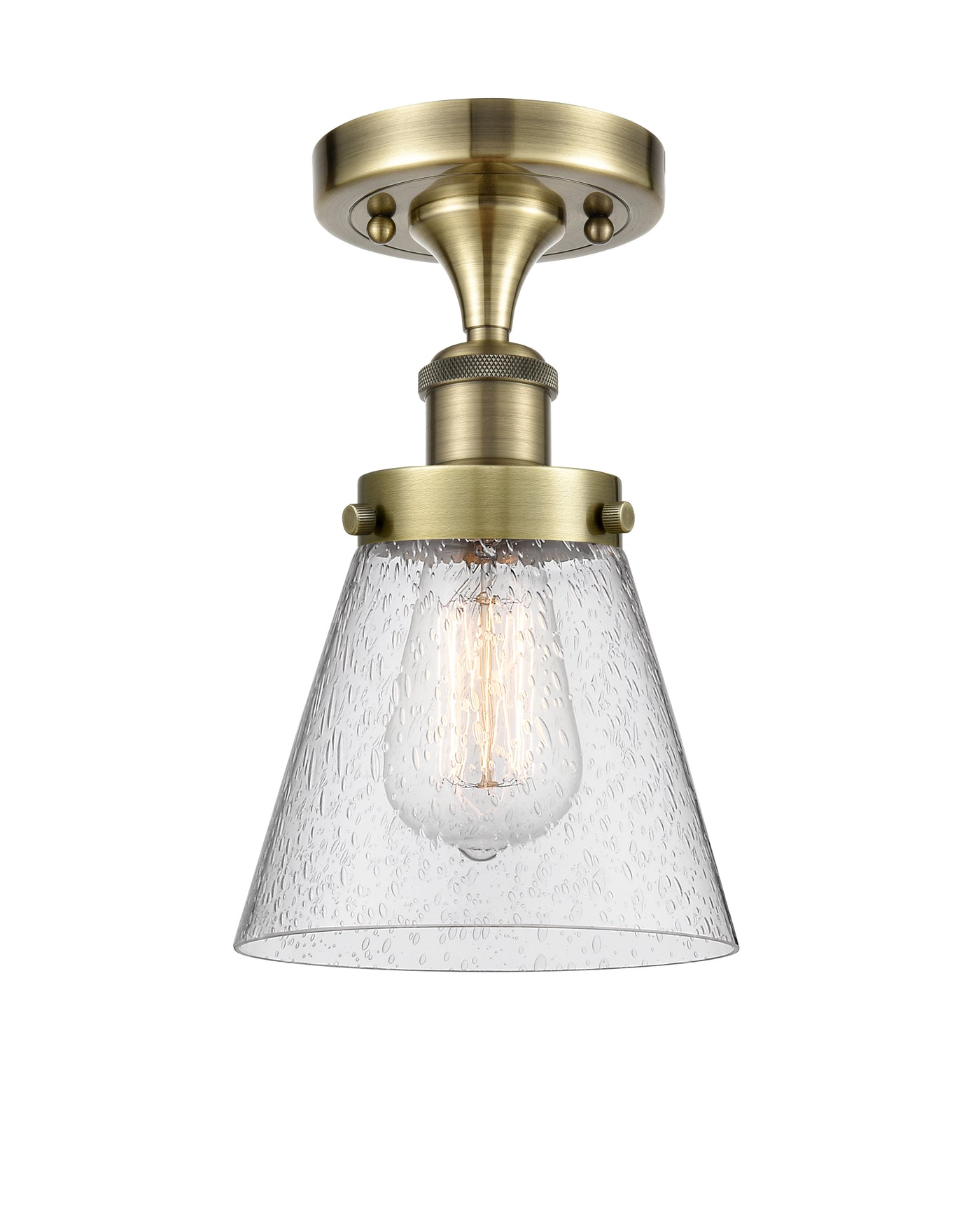 Edison Semi-Flush Mount Brushed Satin Nickel