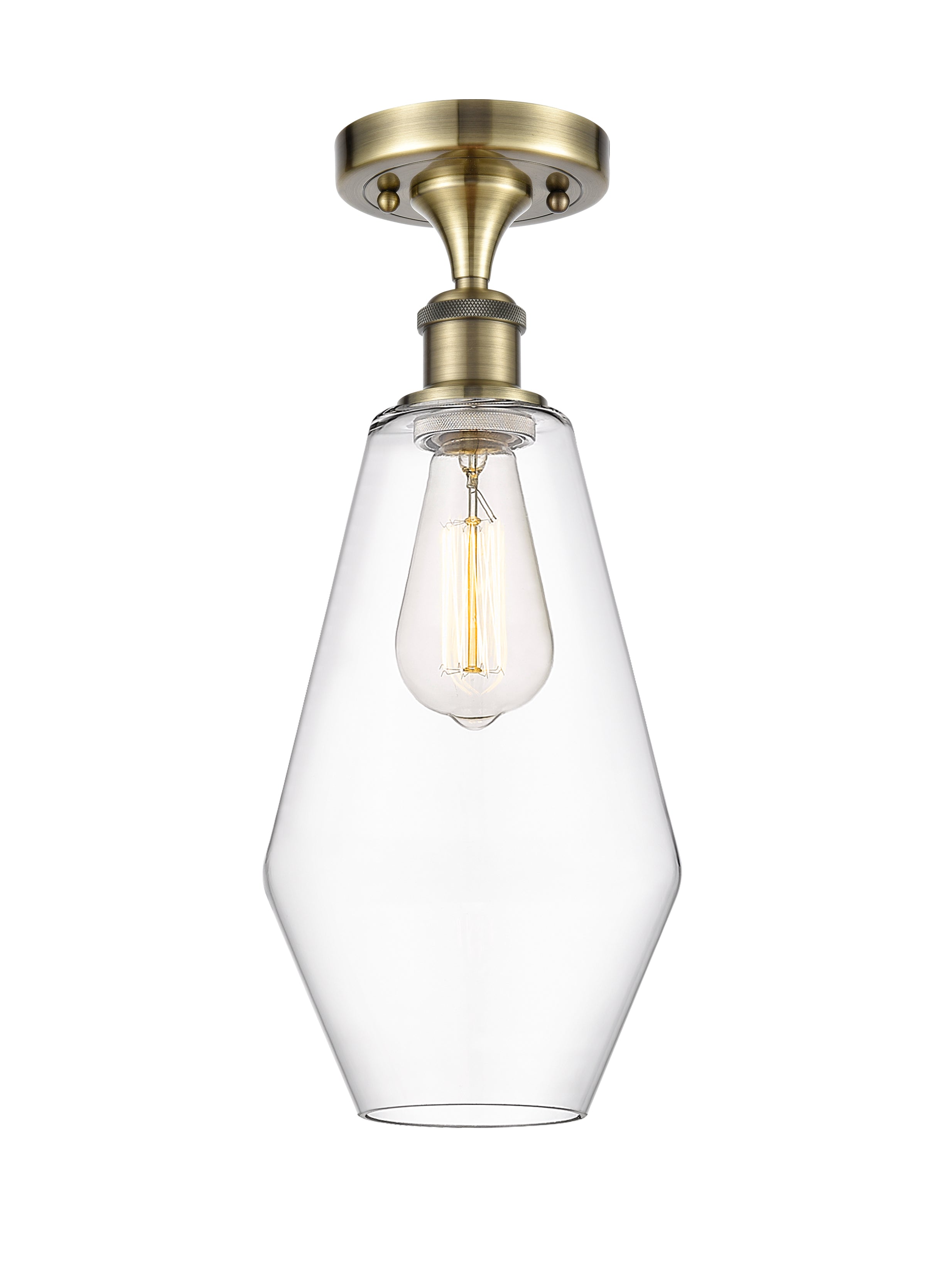 Edison Semi-Flush Mount Brushed Satin Nickel