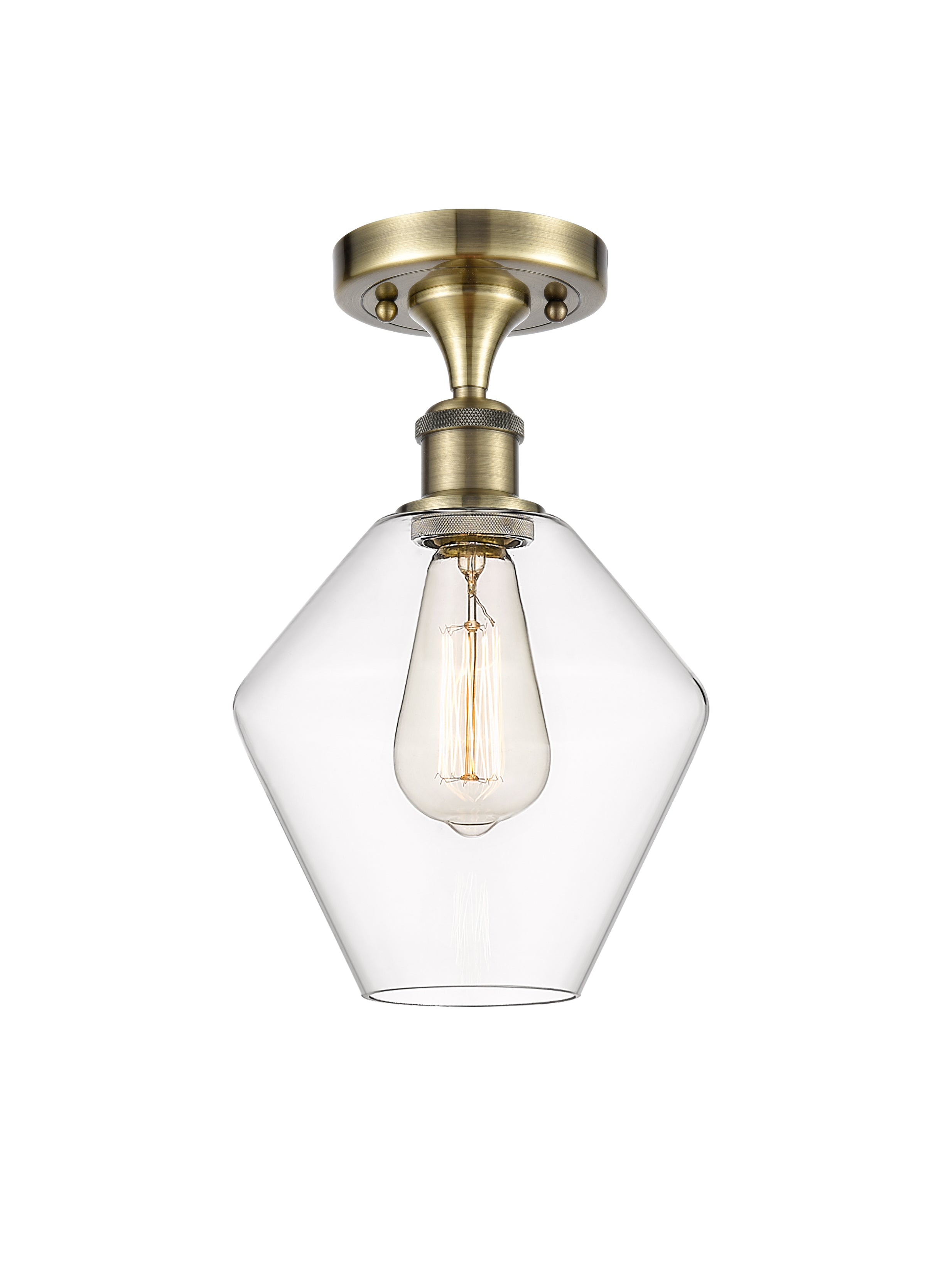 Edison Semi-Flush Mount Brushed Satin Nickel