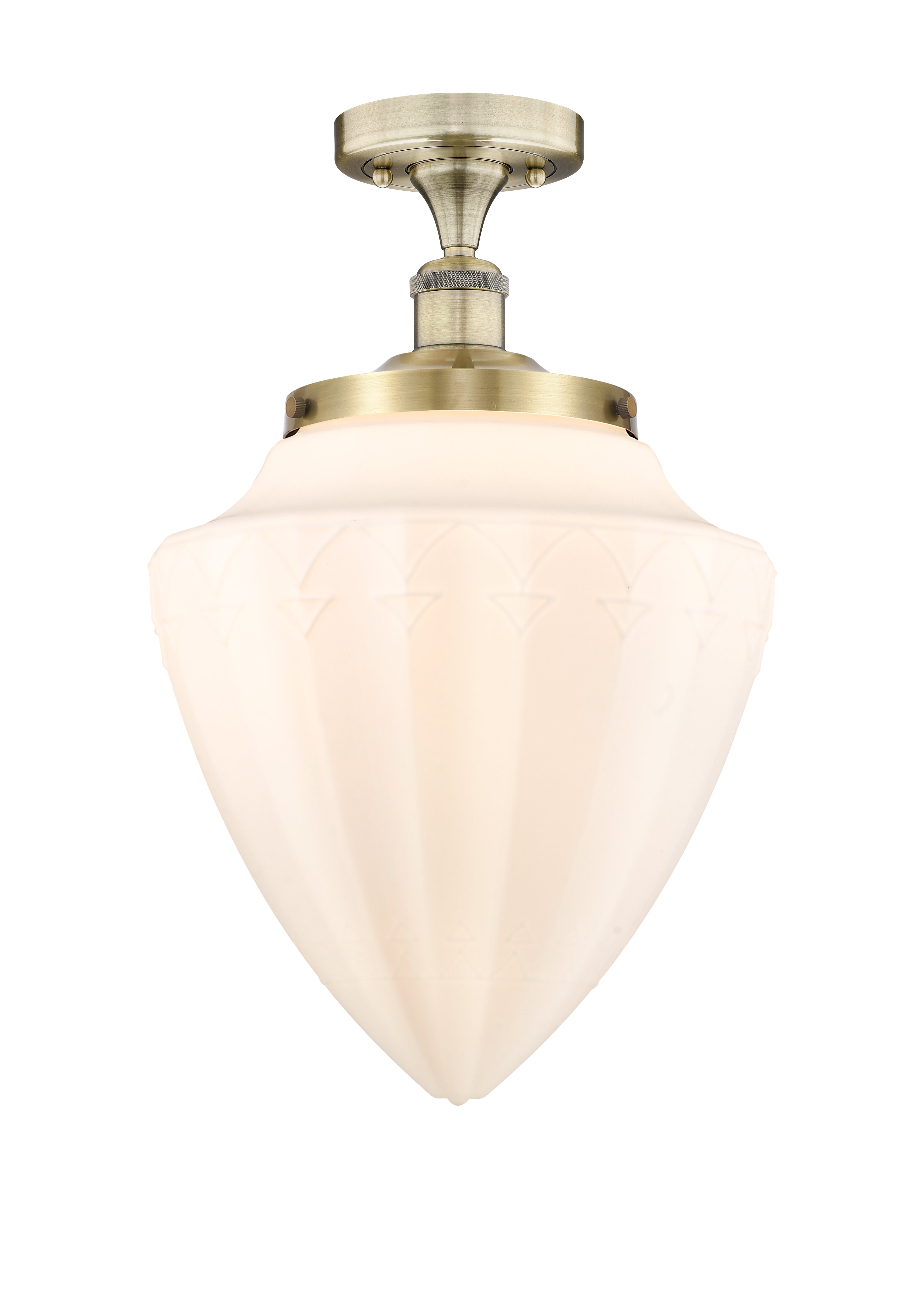 Edison Semi-Flush Mount Brushed Satin Nickel