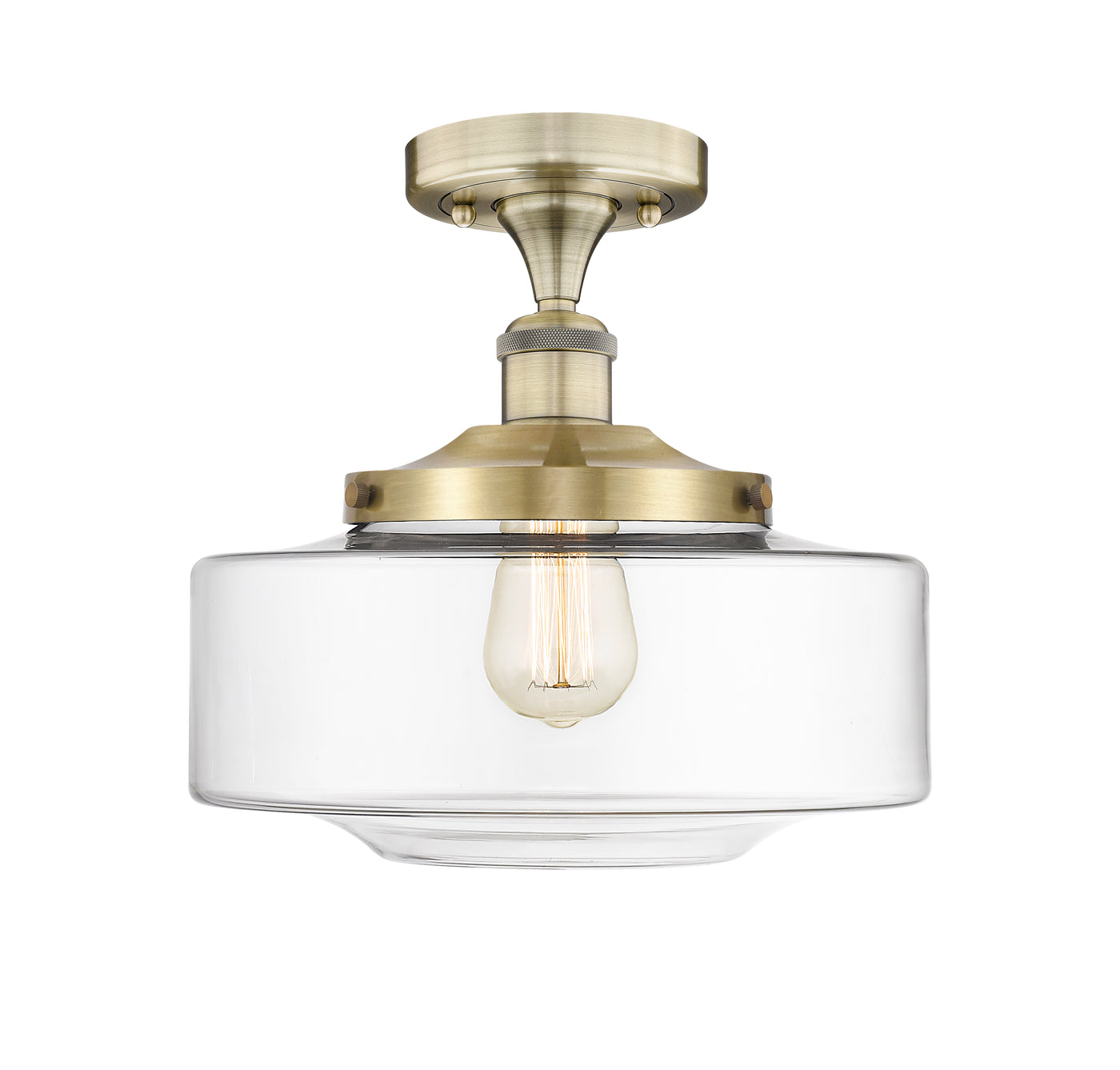 Edison Semi-Flush Mount Brushed Satin Nickel
