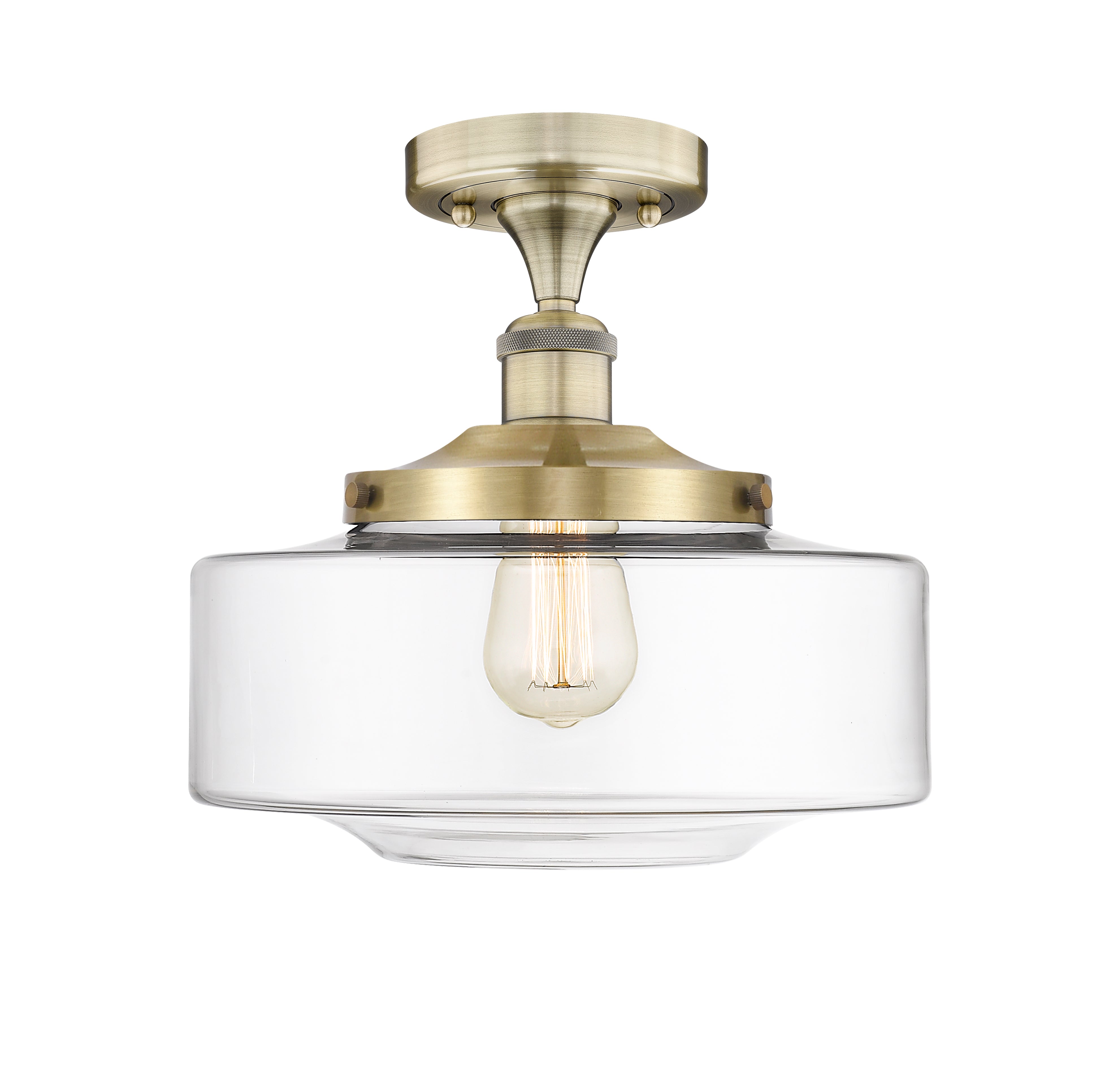 Edison Semi-Flush Mount Brushed Satin Nickel
