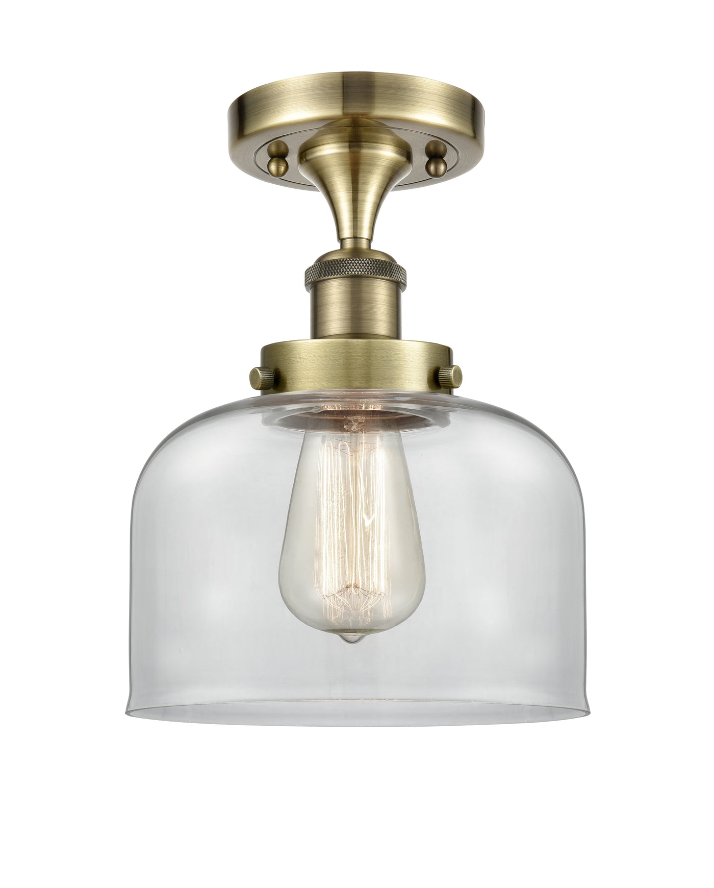 Edison Semi-Flush Mount Brushed Nickel Finish