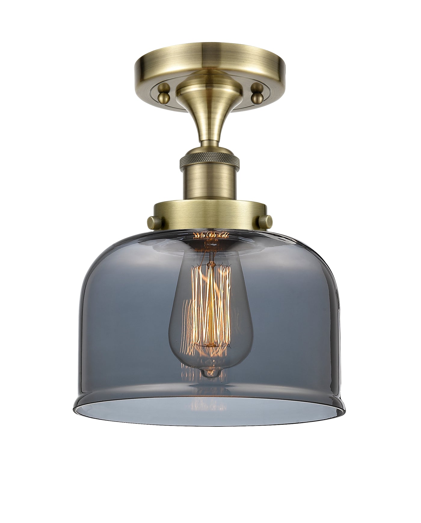 Edison Semi-Flush Mount Brushed Nickel Finish