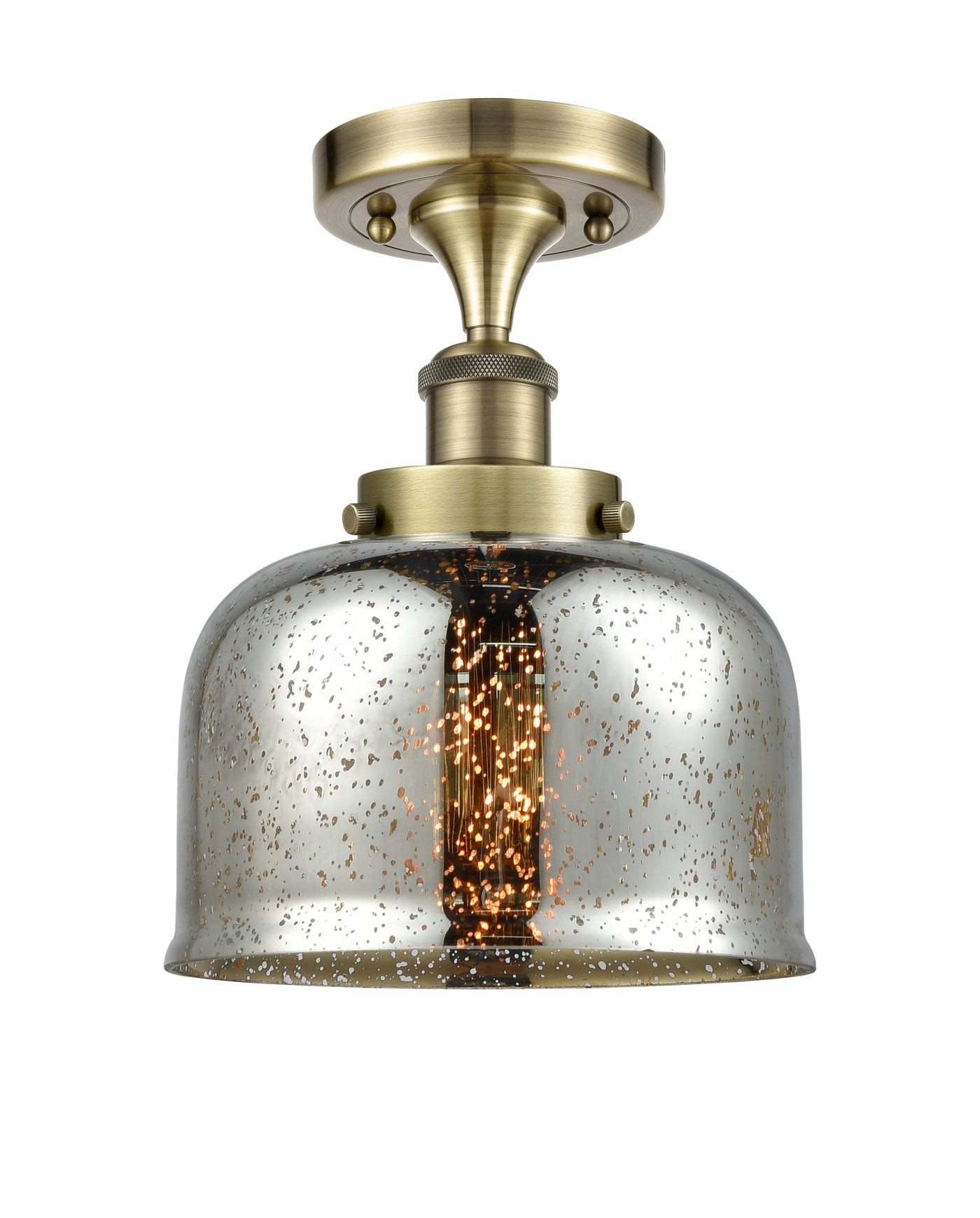 Edison Semi-Flush Mount Brushed Nickel Finish