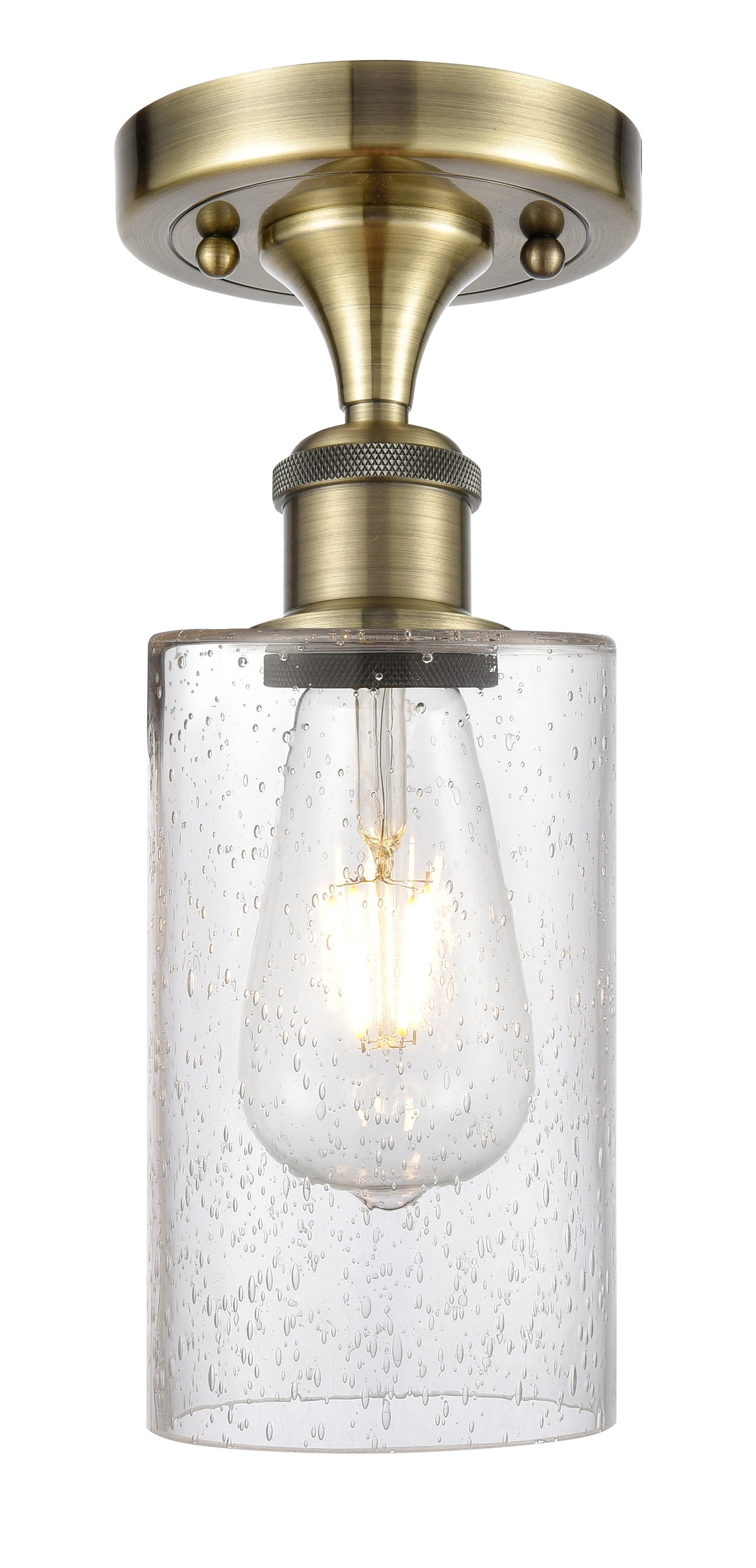 Edison Semi-Flush Mount Brushed Satin Nickel