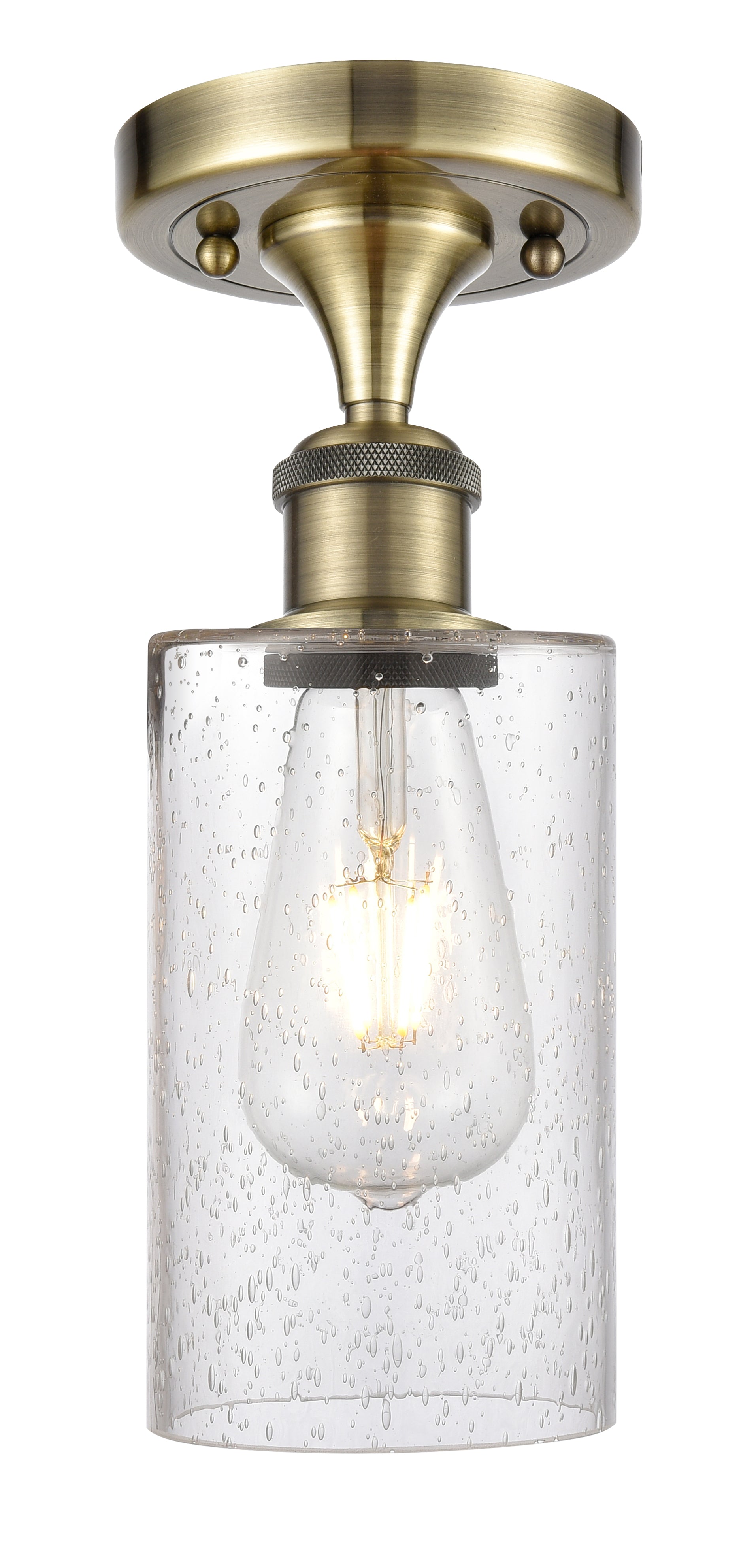 Edison Semi-Flush Mount Brushed Satin Nickel