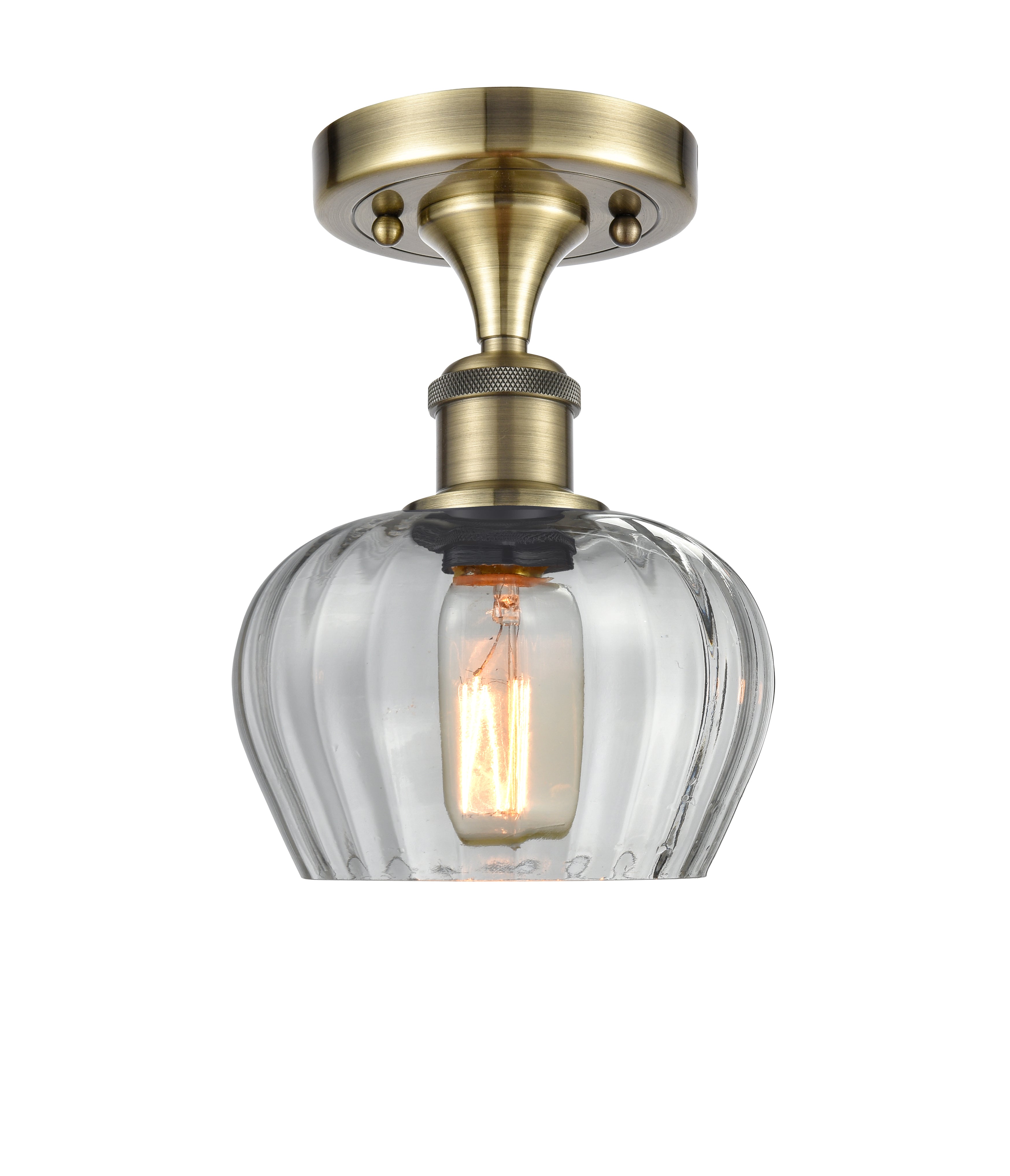 Edison Semi-Flush Mount Brushed Satin Nickel