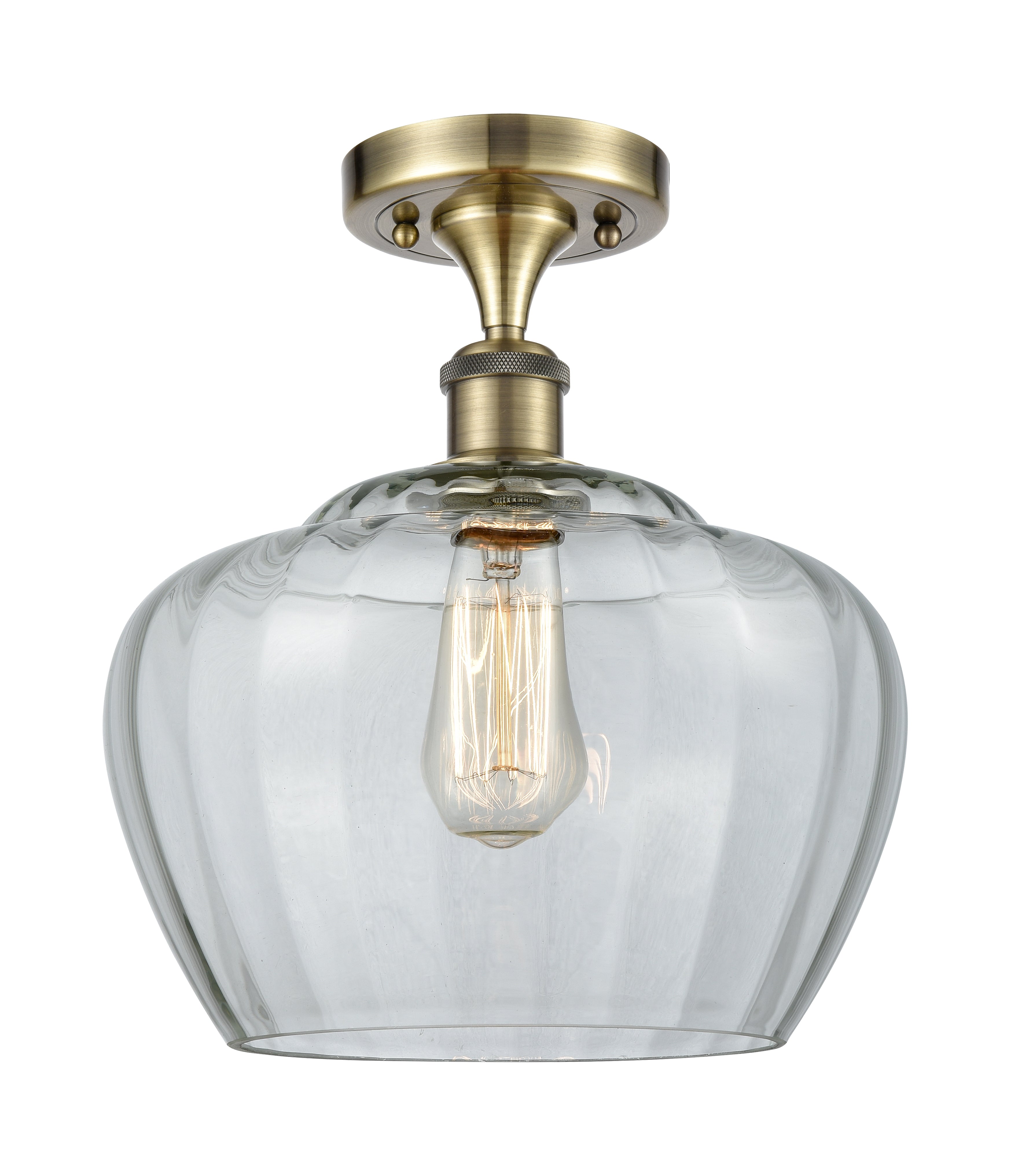 Edison Semi-Flush Mount Brushed Nickel