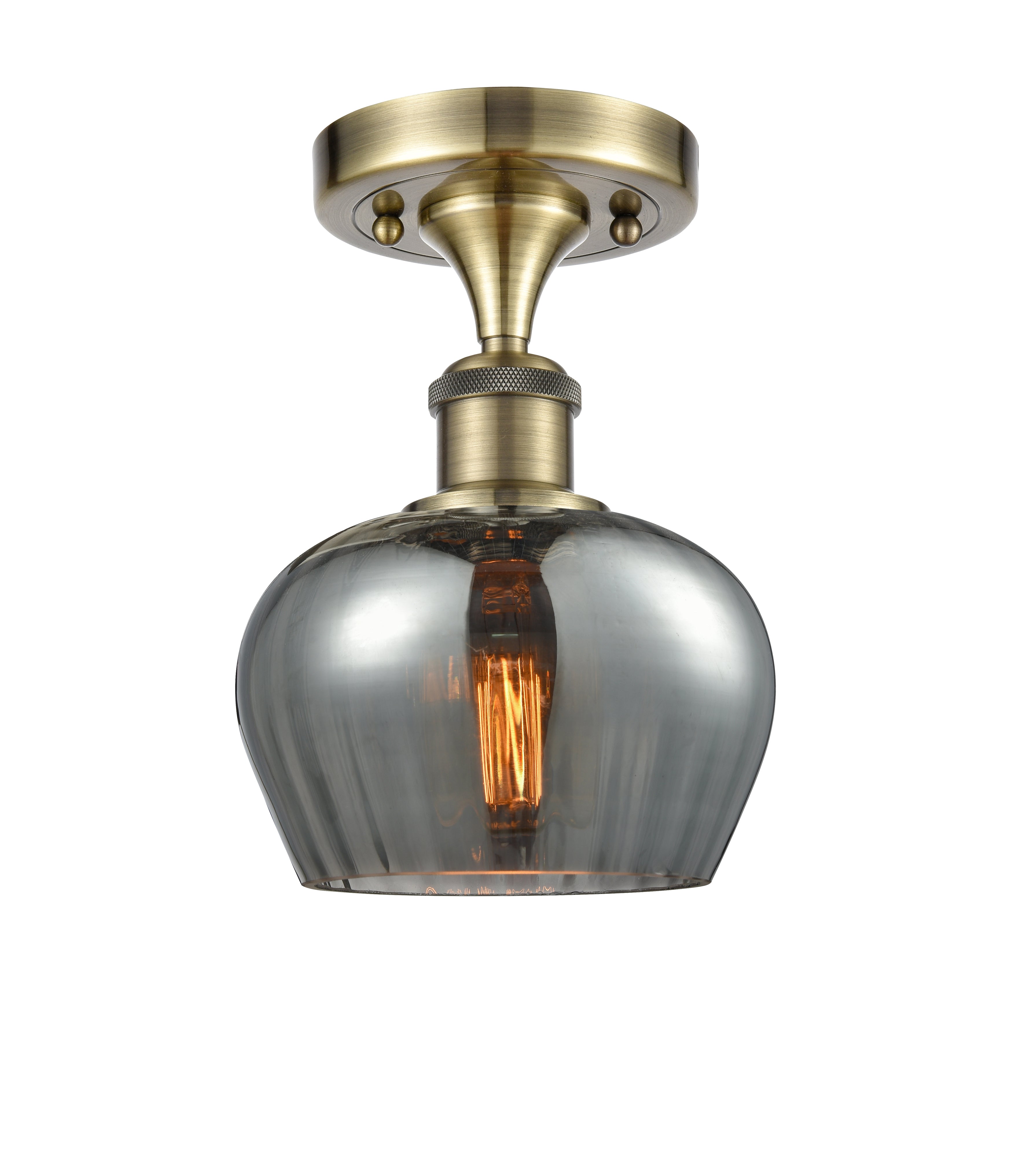 Edison Semi-Flush Mount Brushed Satin Nickel