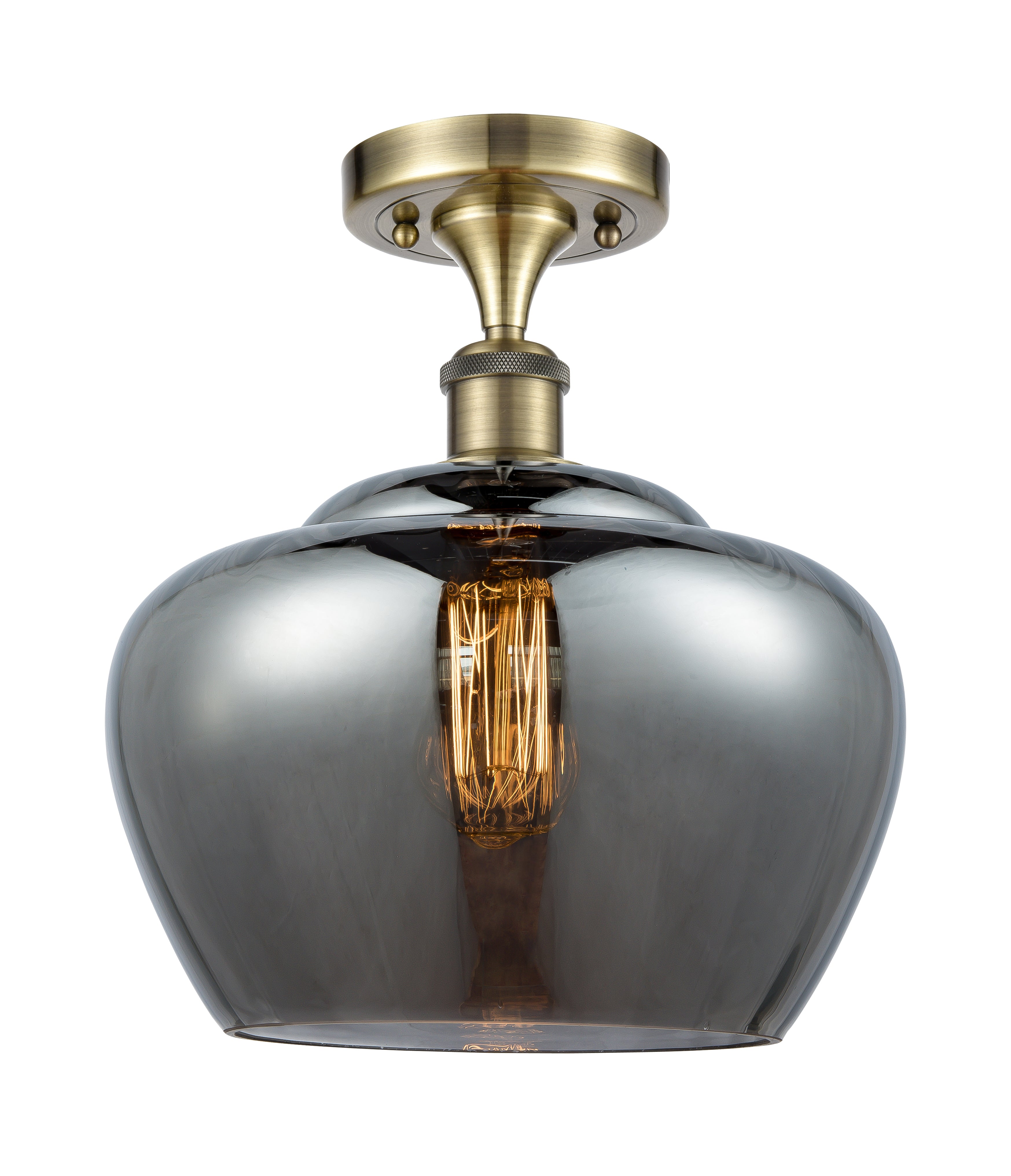Edison Semi-Flush Mount Brushed Nickel