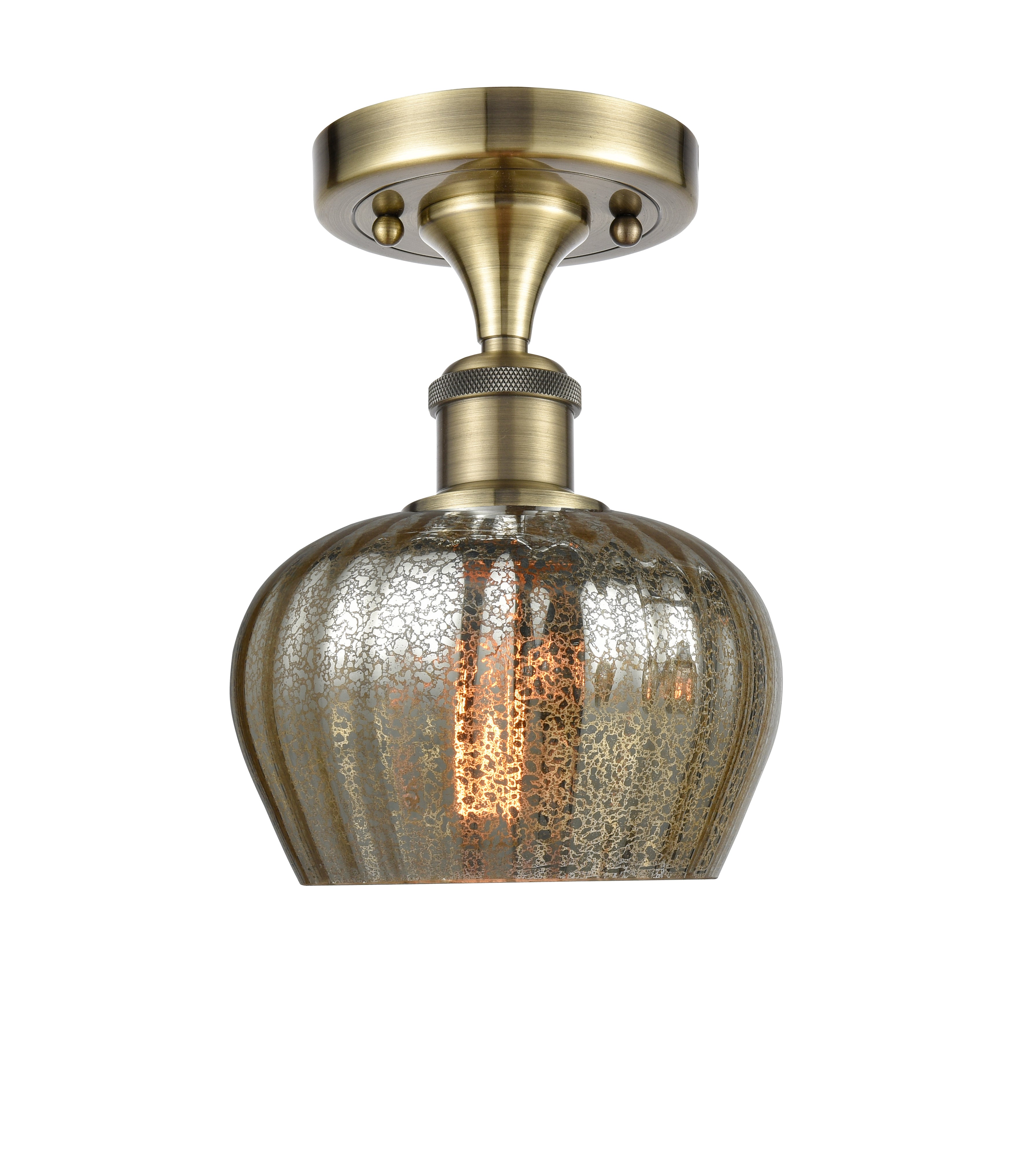 Edison Semi-Flush Mount Brushed Satin Nickel