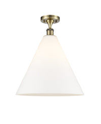 Edison Semi-Flush Mount Brushed Satin Nickel