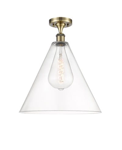 Berkshire Glass 16-Inch 1-Light Semi-Flush Mount 19-Inch High