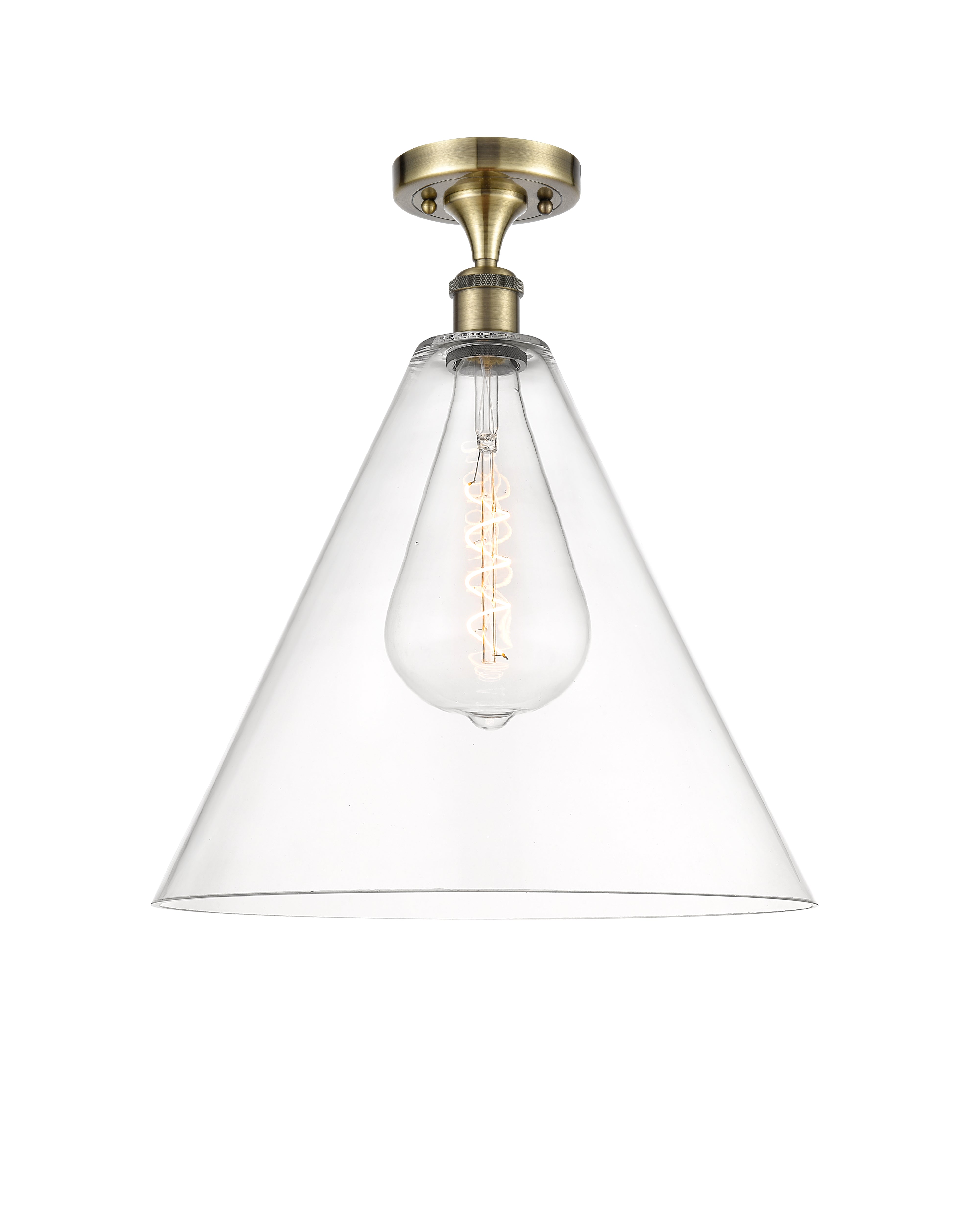 Edison Semi-Flush Mount Brushed Satin Nickel