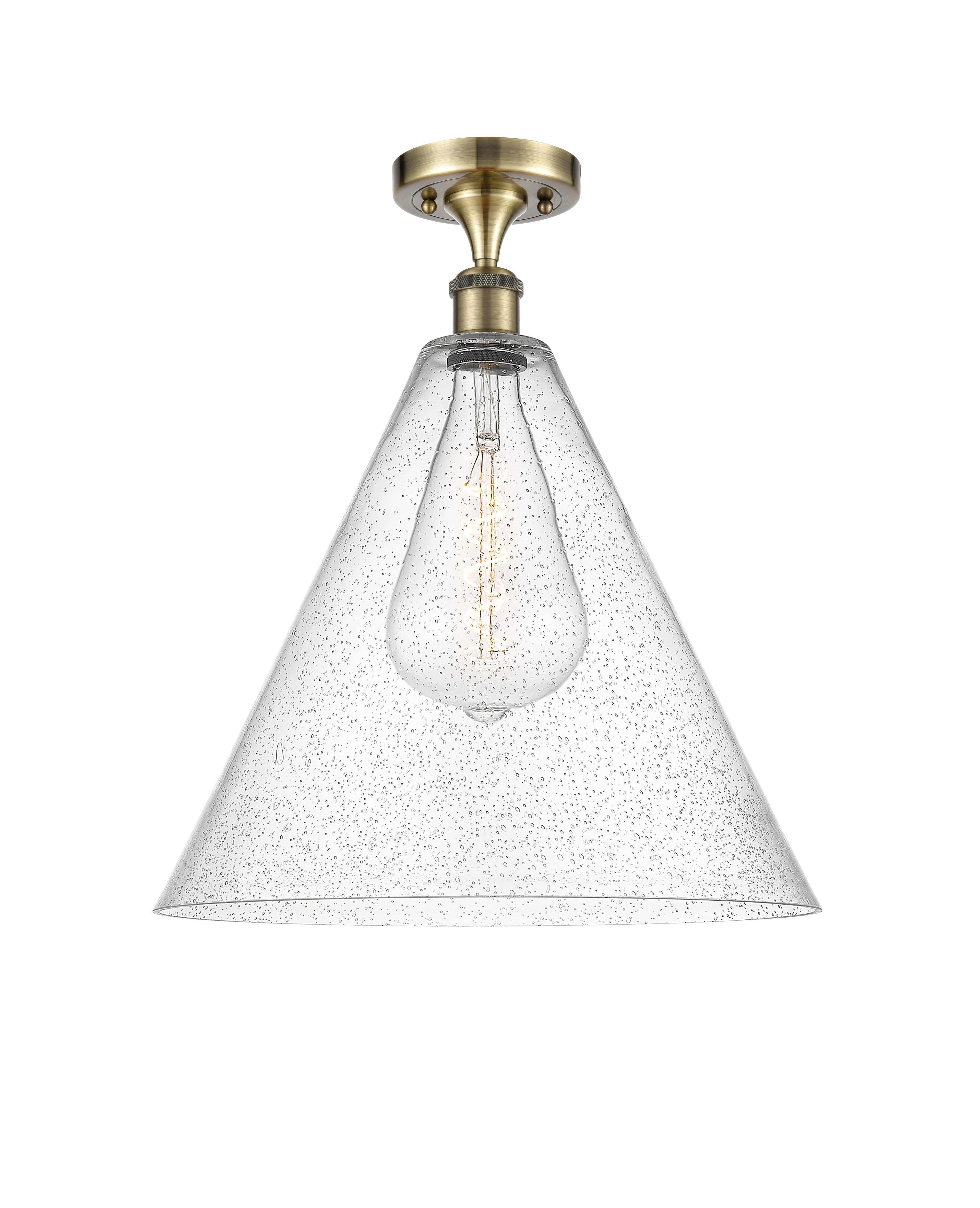 Edison Semi-Flush Mount Brushed Satin Nickel