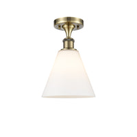 Edison Semi-Flush Mount Brushed Satin Nickel