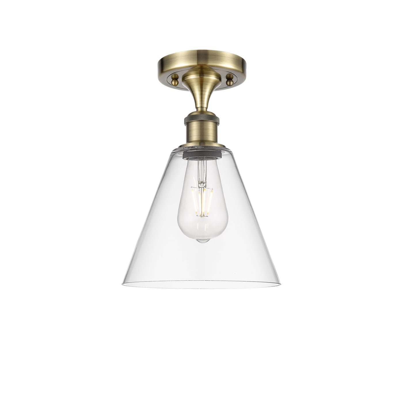 Edison Semi-Flush Mount Brushed Satin Nickel