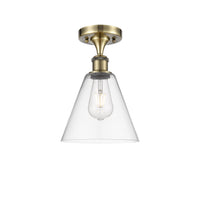 Edison Semi-Flush Mount Brushed Satin Nickel
