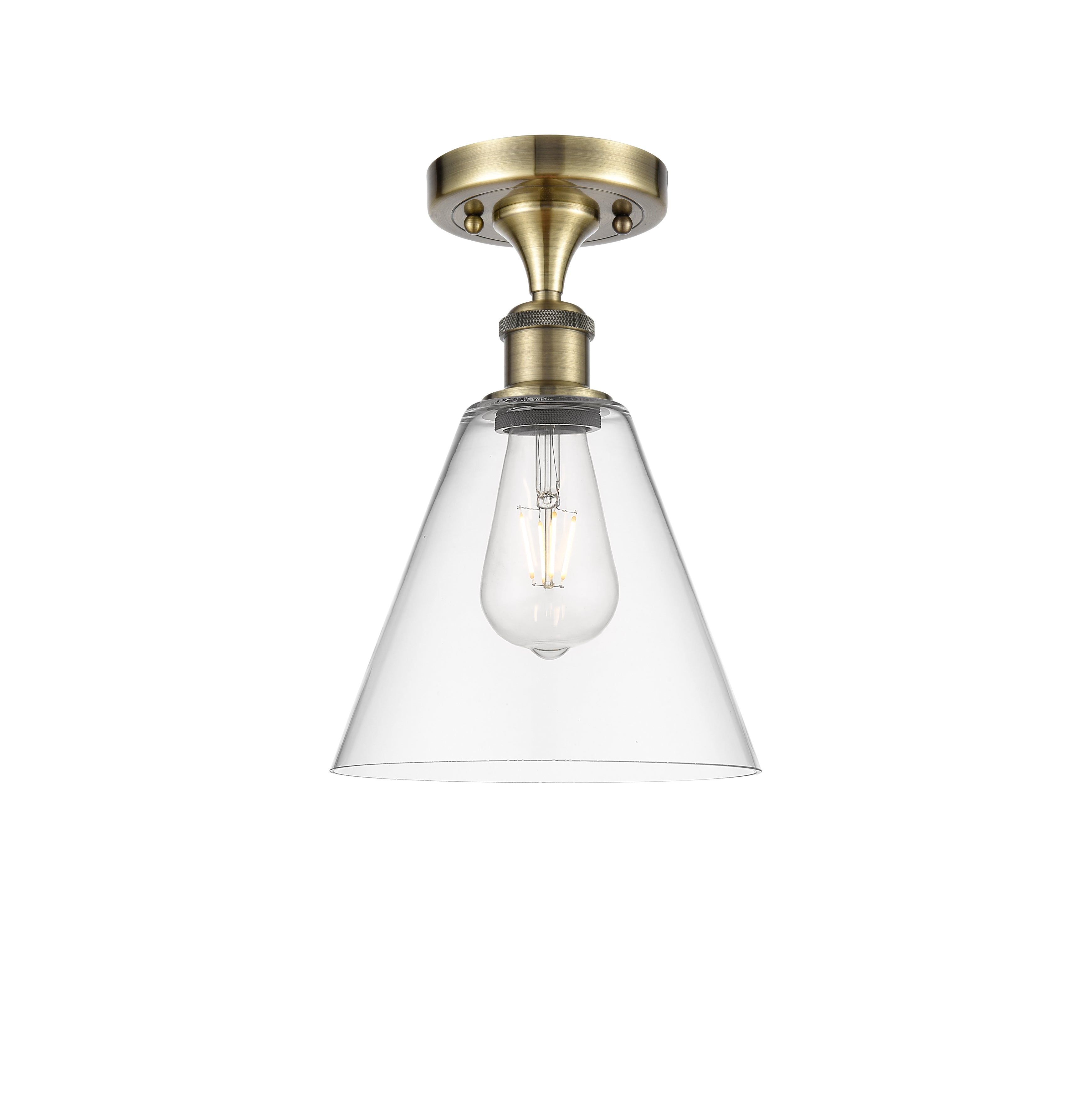 Edison Semi-Flush Mount Brushed Satin Nickel