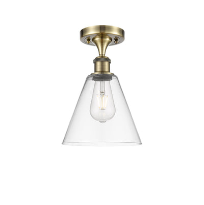 Berkshire Glass 8-Inch 1-Light Semi-Flush Mount 12-Inch High