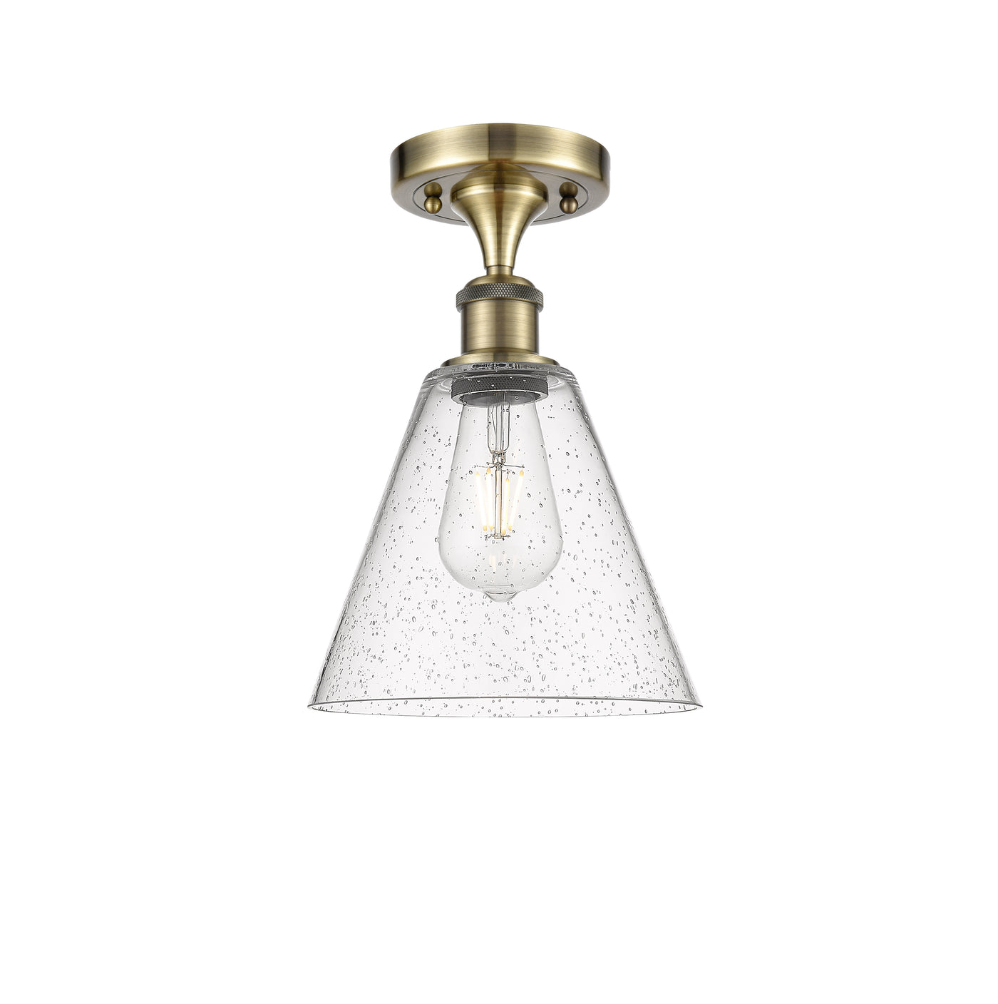 Edison Semi-Flush Mount Brushed Satin Nickel