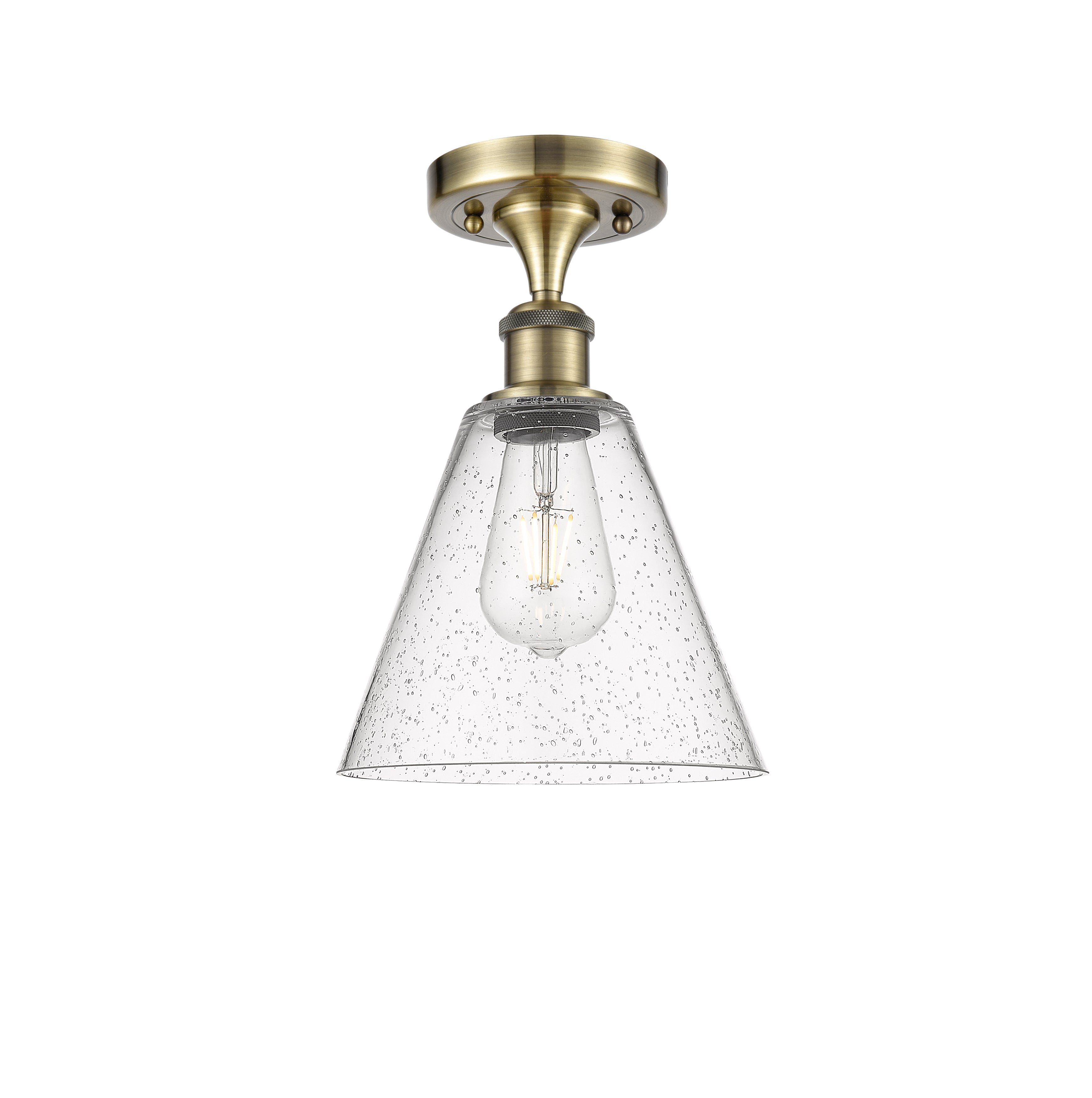 Edison Semi-Flush Mount Brushed Satin Nickel