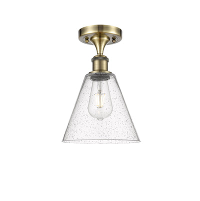 Berkshire Glass 8-Inch 1-Light Semi-Flush Mount 12-Inch High
