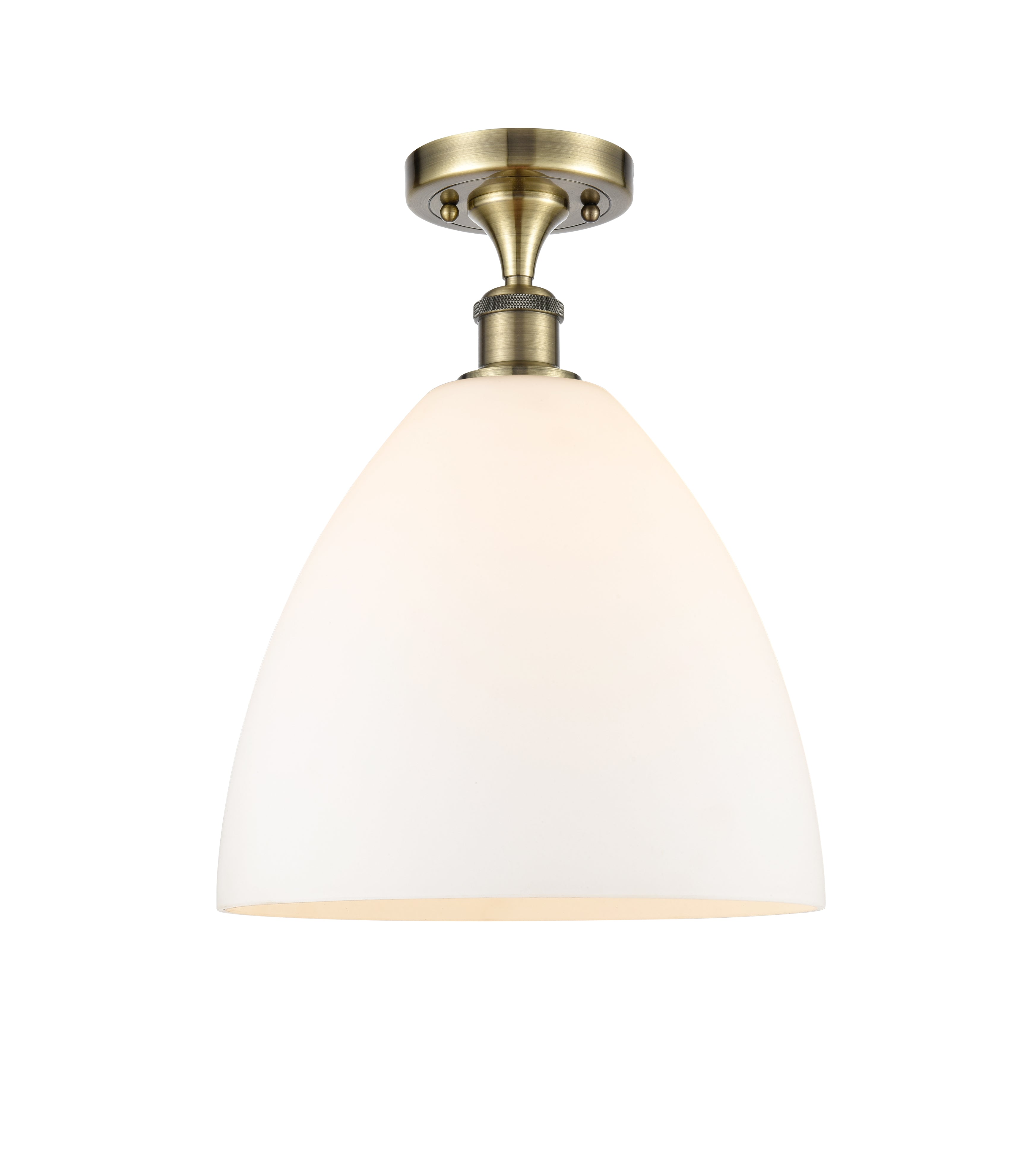 Edison Semi-Flush Mount Satin Nickel 8 Inch