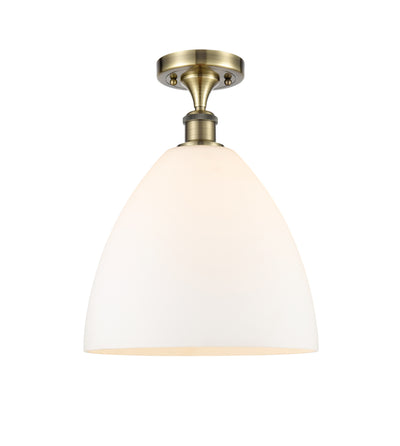 Bristol 12-Inch 1-Light Semi-Flush Mount Dome Shade 15-Inch High