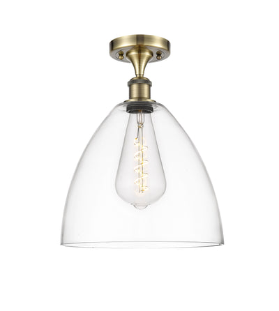 Bristol 12-Inch 1-Light Semi-Flush Mount Dome Shade 15-Inch High