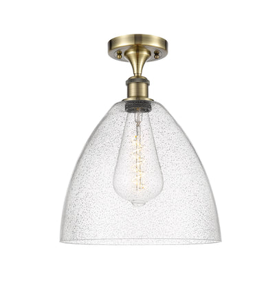 Bristol 12-Inch 1-Light Semi-Flush Mount Dome Shade 15-Inch High