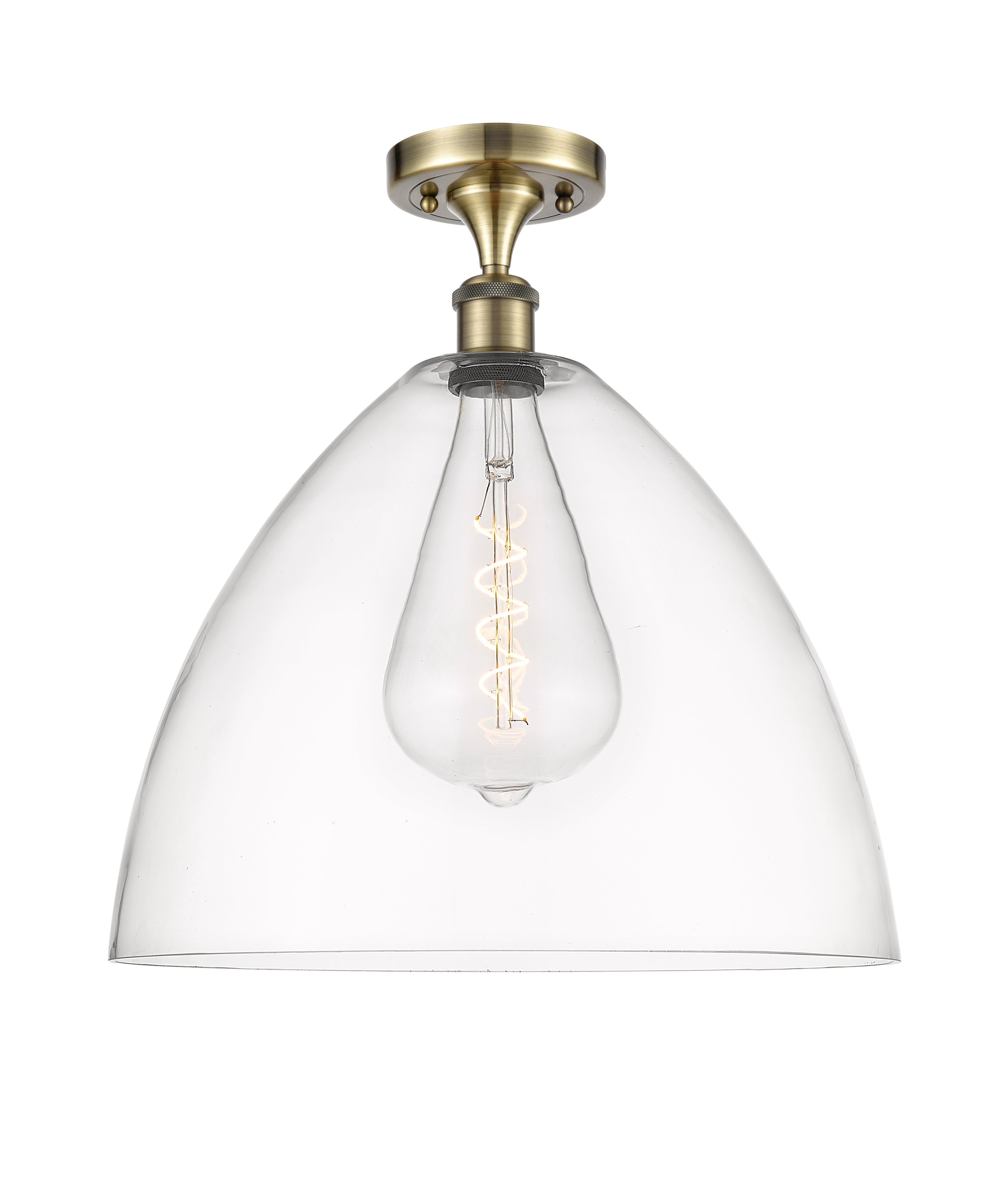 Edison Semi-Flush Mount Brushed Satin Nickel