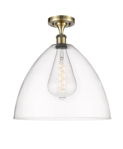 Bristol 16-Inch 1-Light Semi-Flush Mount Dome Shade 17.375-Inch High
